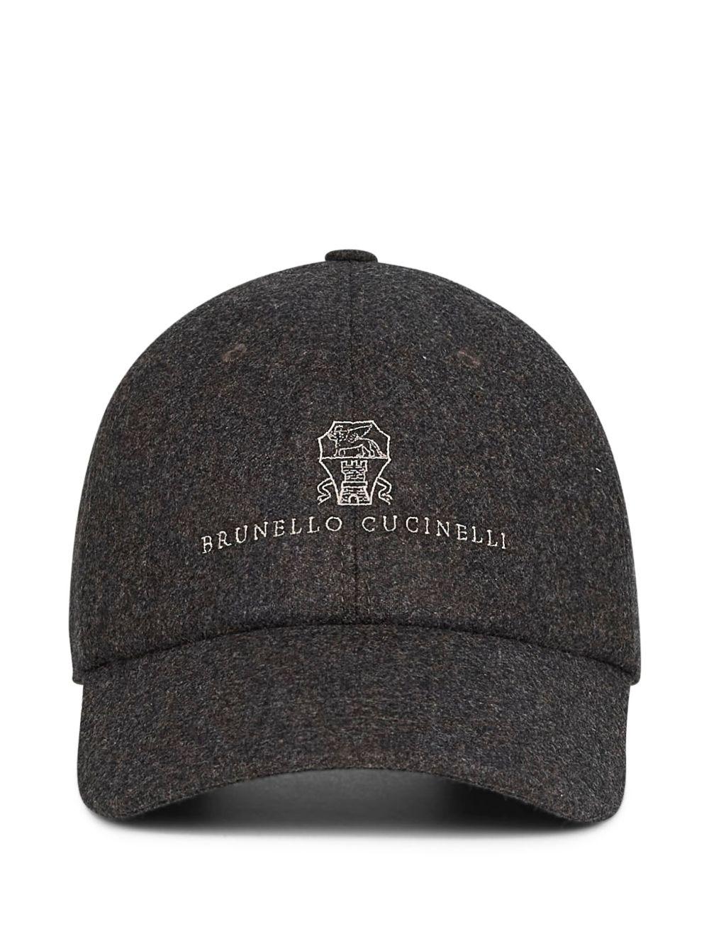 embroidered-crest curved-peak cap Product Image