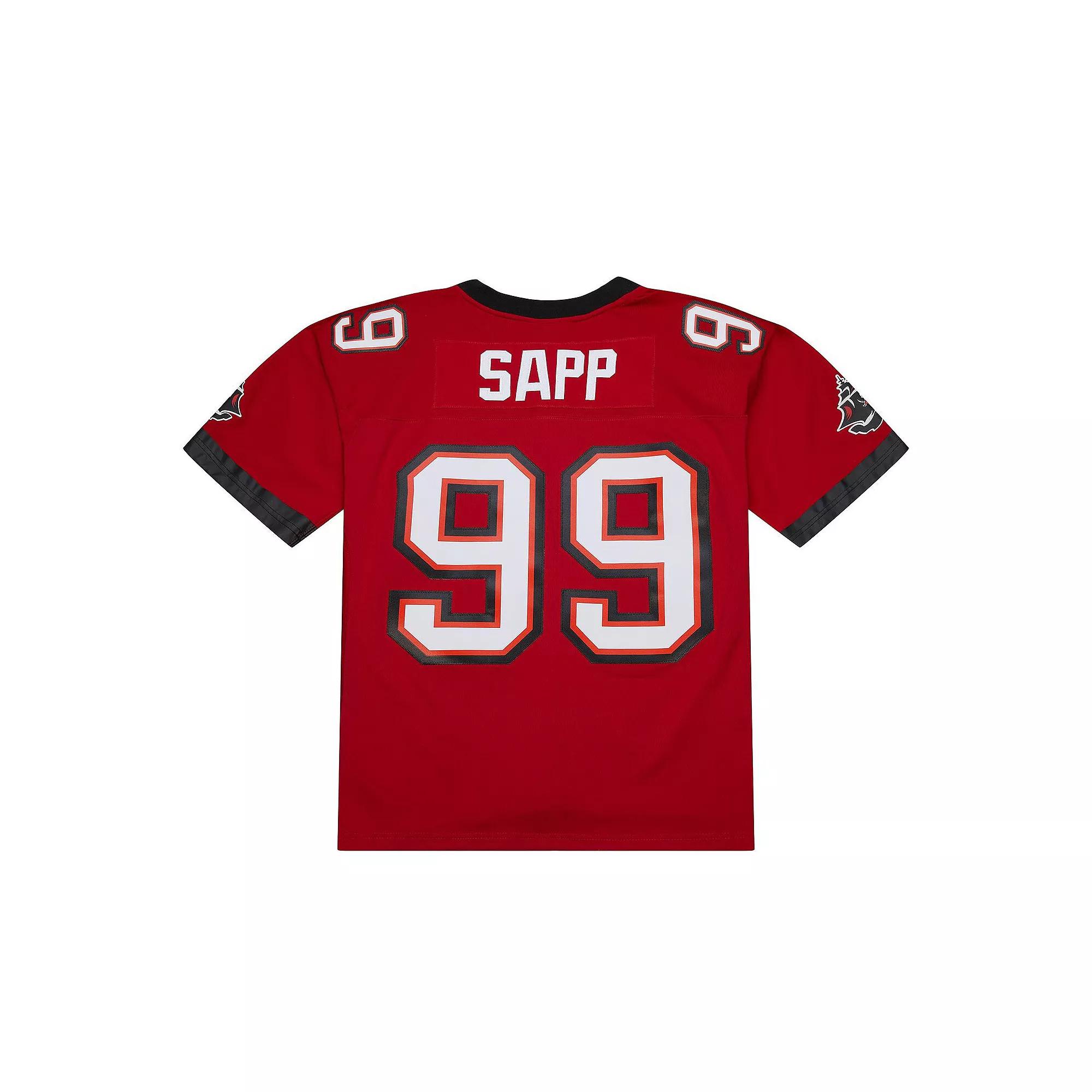 Men's Mitchell & Ness Warren Sapp Red Tampa Bay Buccaneers 2002 Legacy Replica Jersey,  Product Image