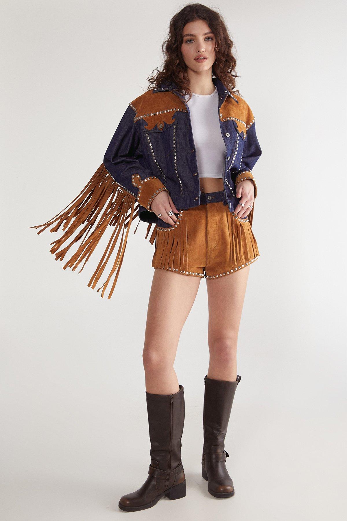 Denim Suede Mix Short Product Image