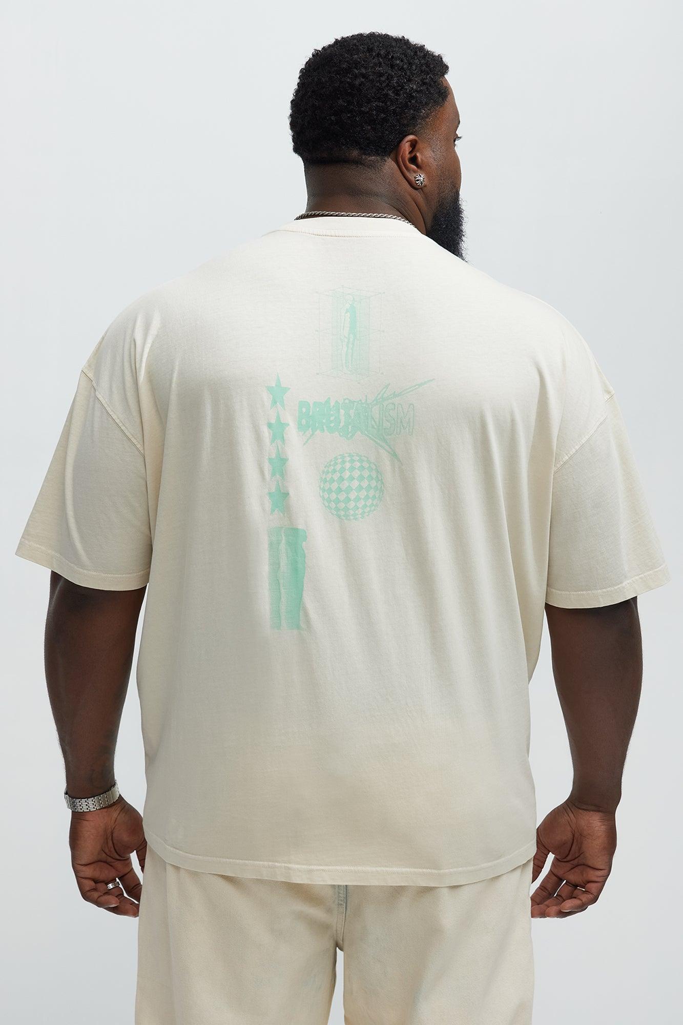 Brutalism Oversized Short Sleeve Tee - Cream Male Product Image