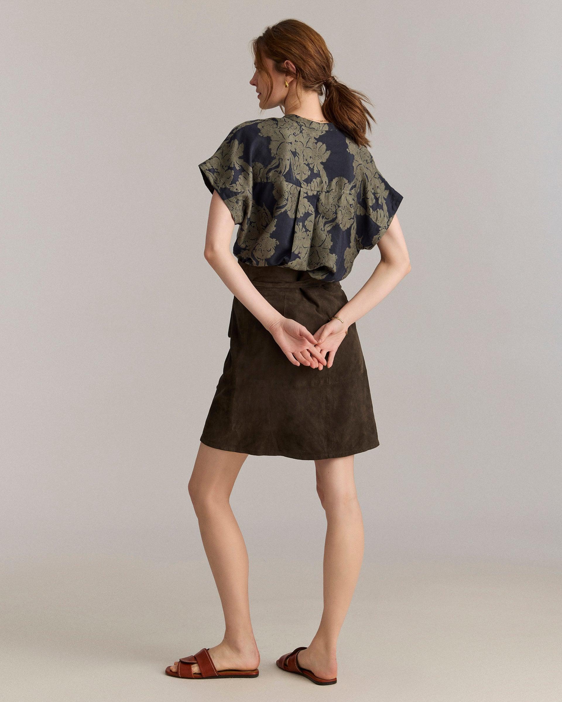 Juniper Jacquard Short Sleeve Blouse -  Product Image