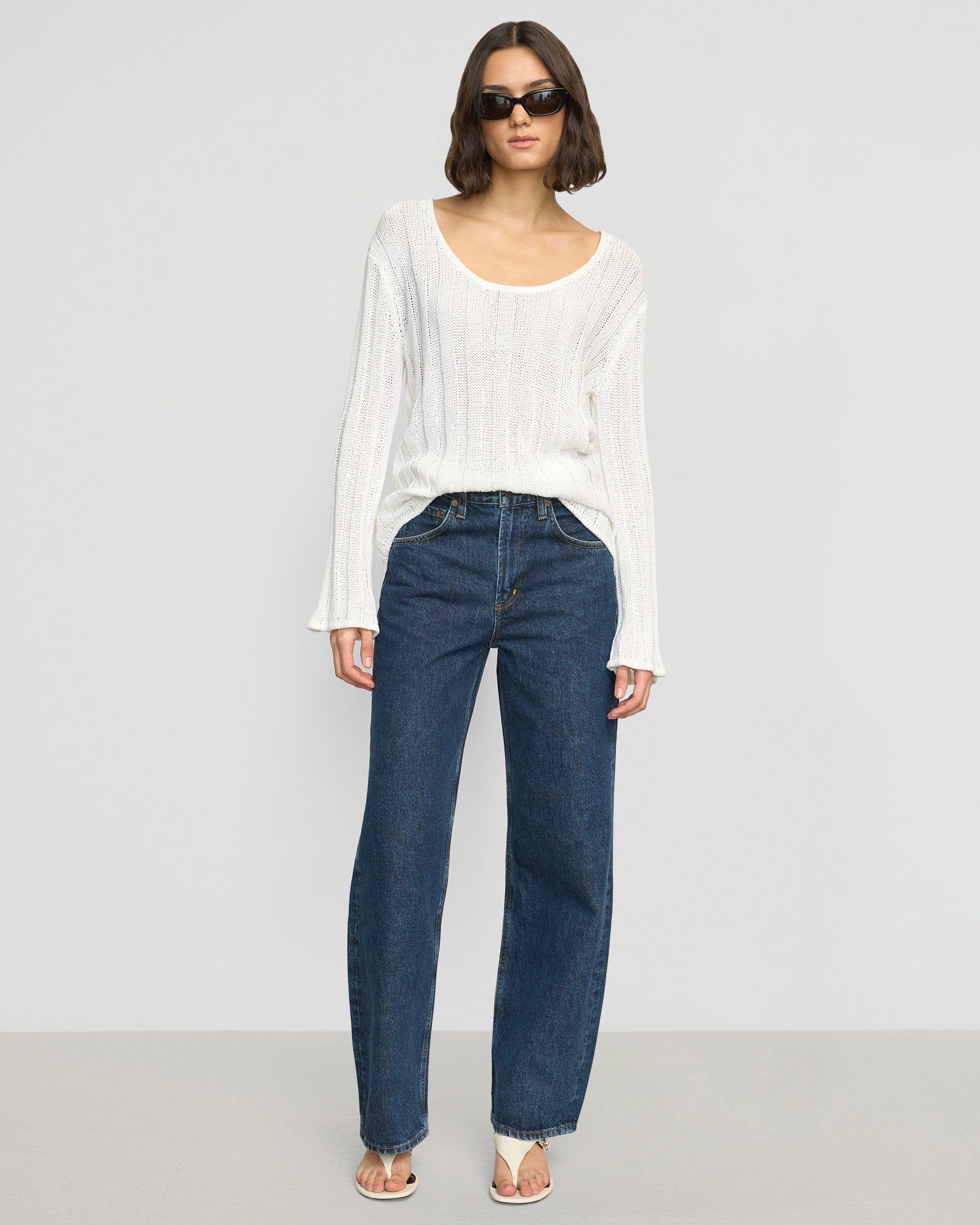 Leah Ribbed Scoop-Neck Sweater Product Image