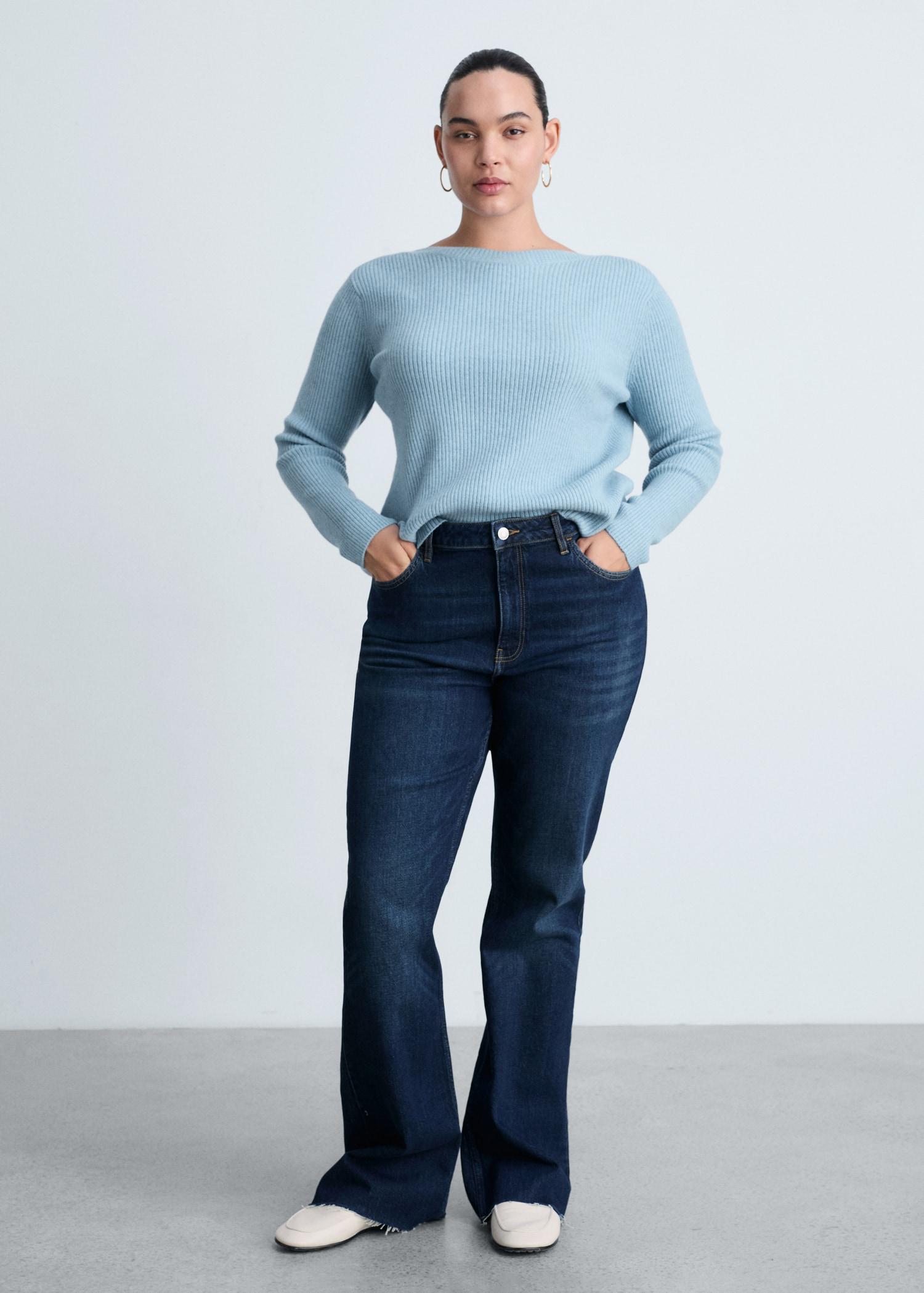 Boat neck ribbed sweater - Women | MANGO USA Product Image