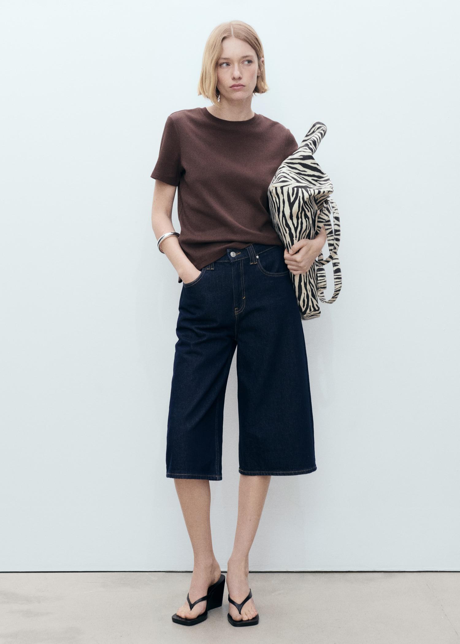 Cotton short-sleeved t-shirt - Women | MANGO USA Product Image