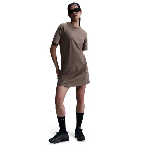 Nike Womens Nike NSW Essential Short Sleeve Dress T-Shirt - Womens Mink Brown/Mink Brown Product Image