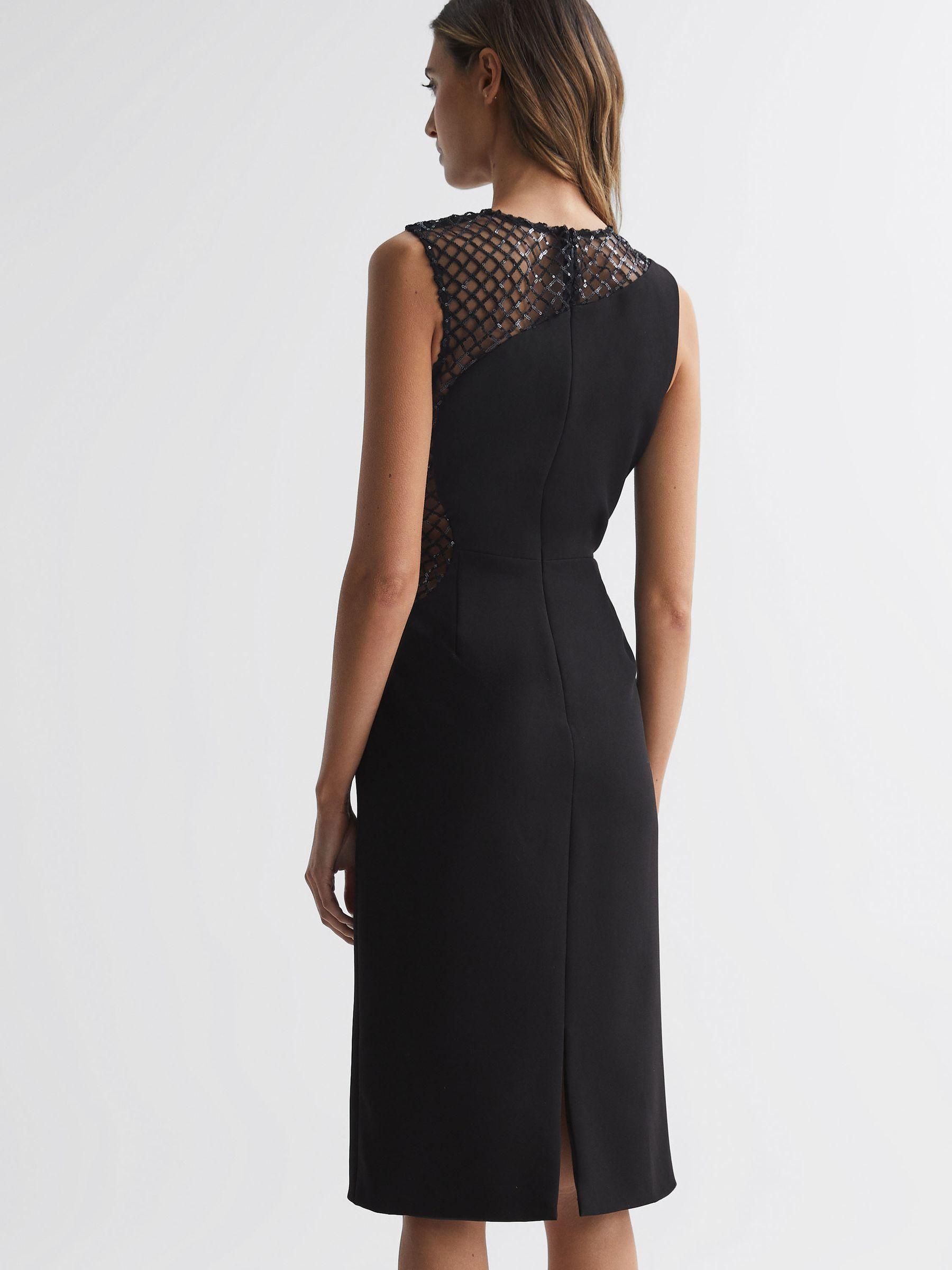 Halston Sequin Midi Dress in Black Product Image