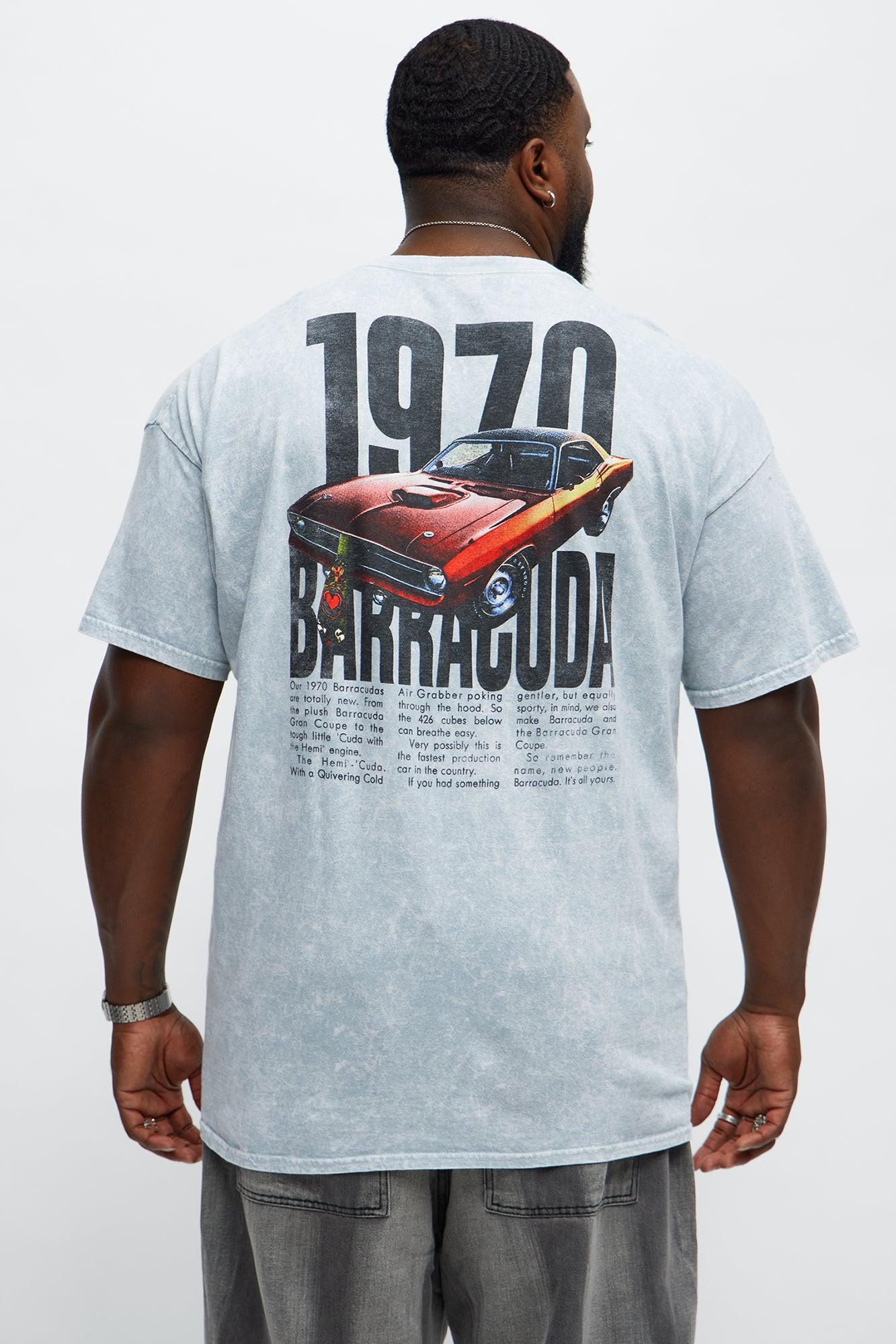 Plymouth Barracuda 1970 Short Sleeve Tee - Grey Male Product Image