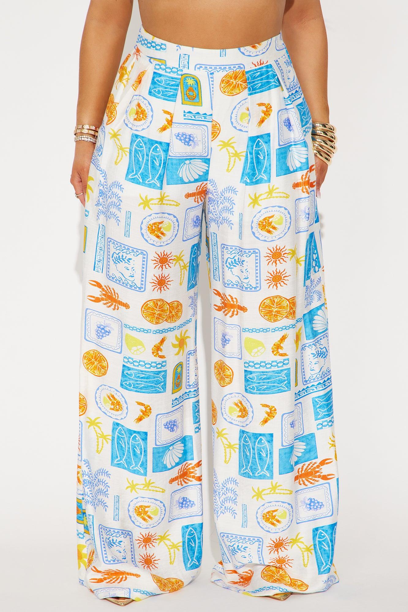 By The Sea Wide Leg Pant - Multi Color Product Image