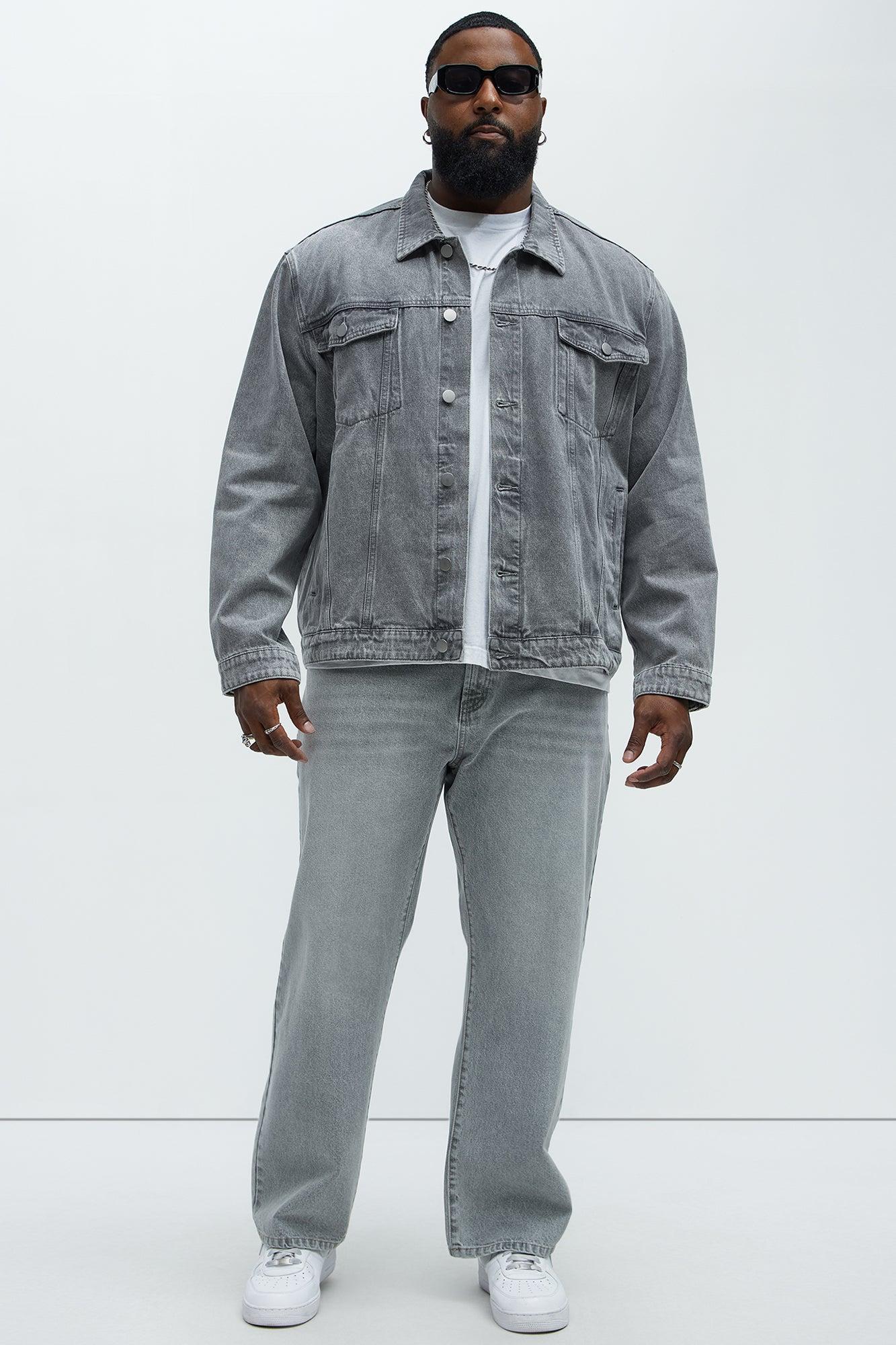 Classic Denim Trucker Jacket - Grey Product Image