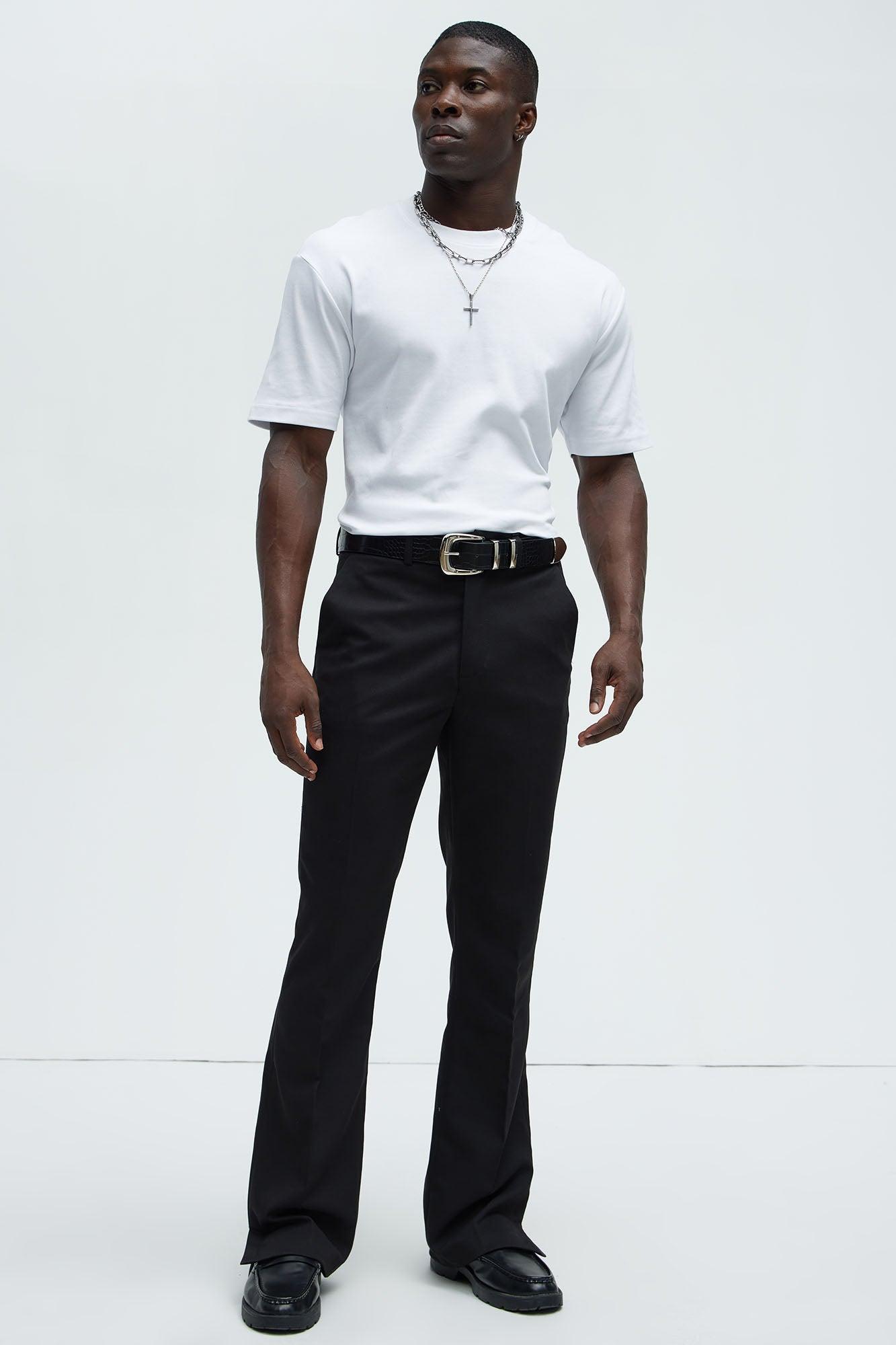 Modern Gabardine Slim Flare Slit Trouser - Black Product Image