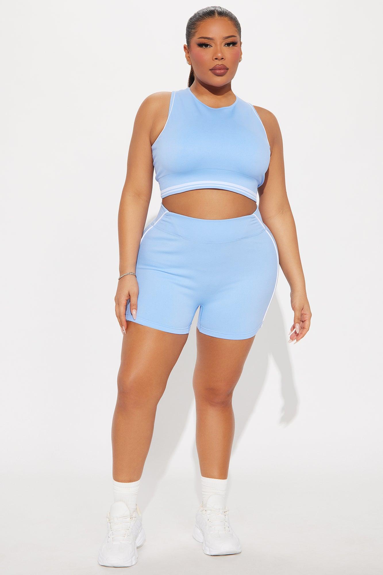 Golf Goals Flex Seamless Active Top - Light Blue Product Image