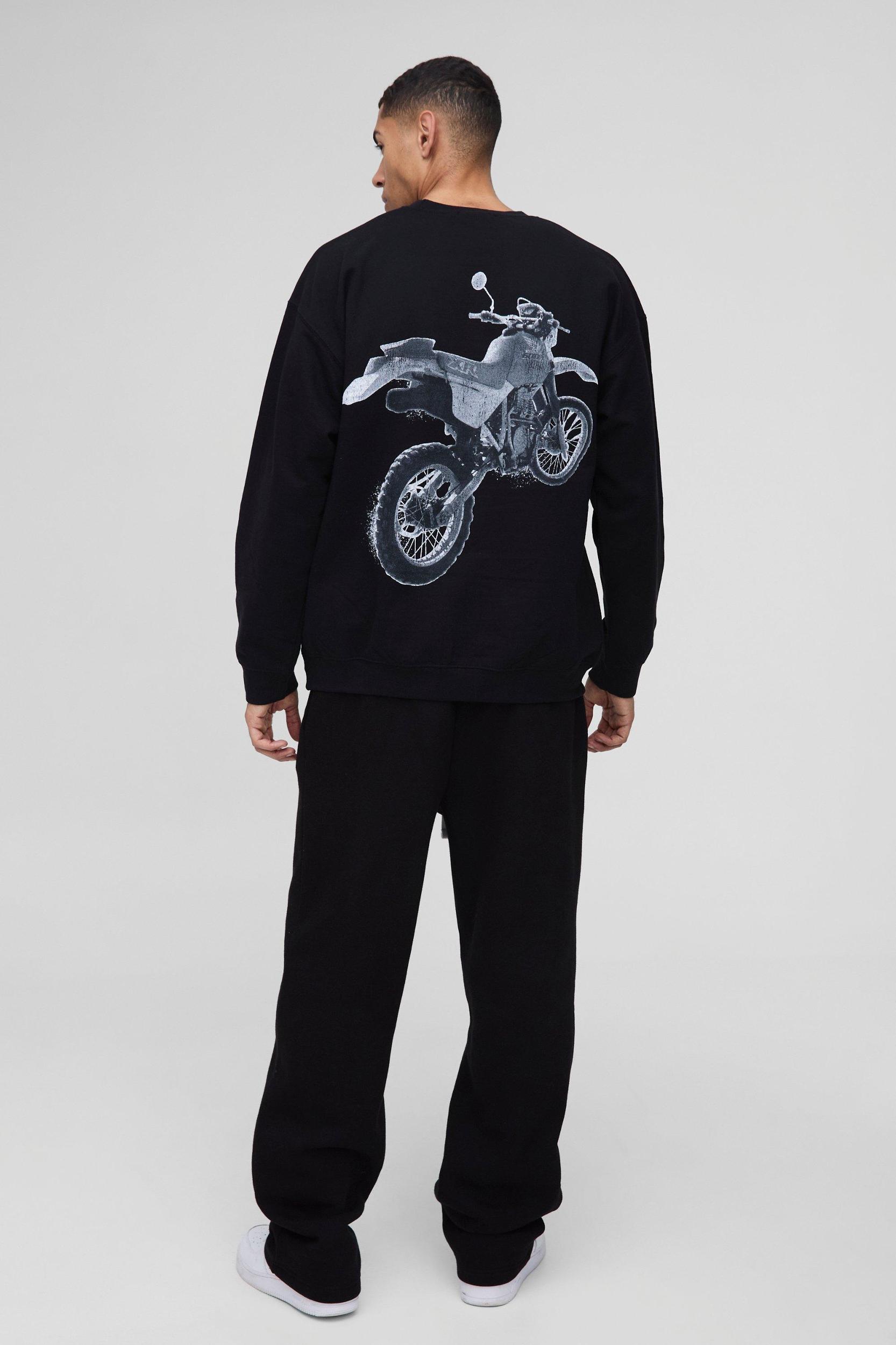 Oversized Honda Racing License Print Sweatshirt | boohooMAN USA Product Image