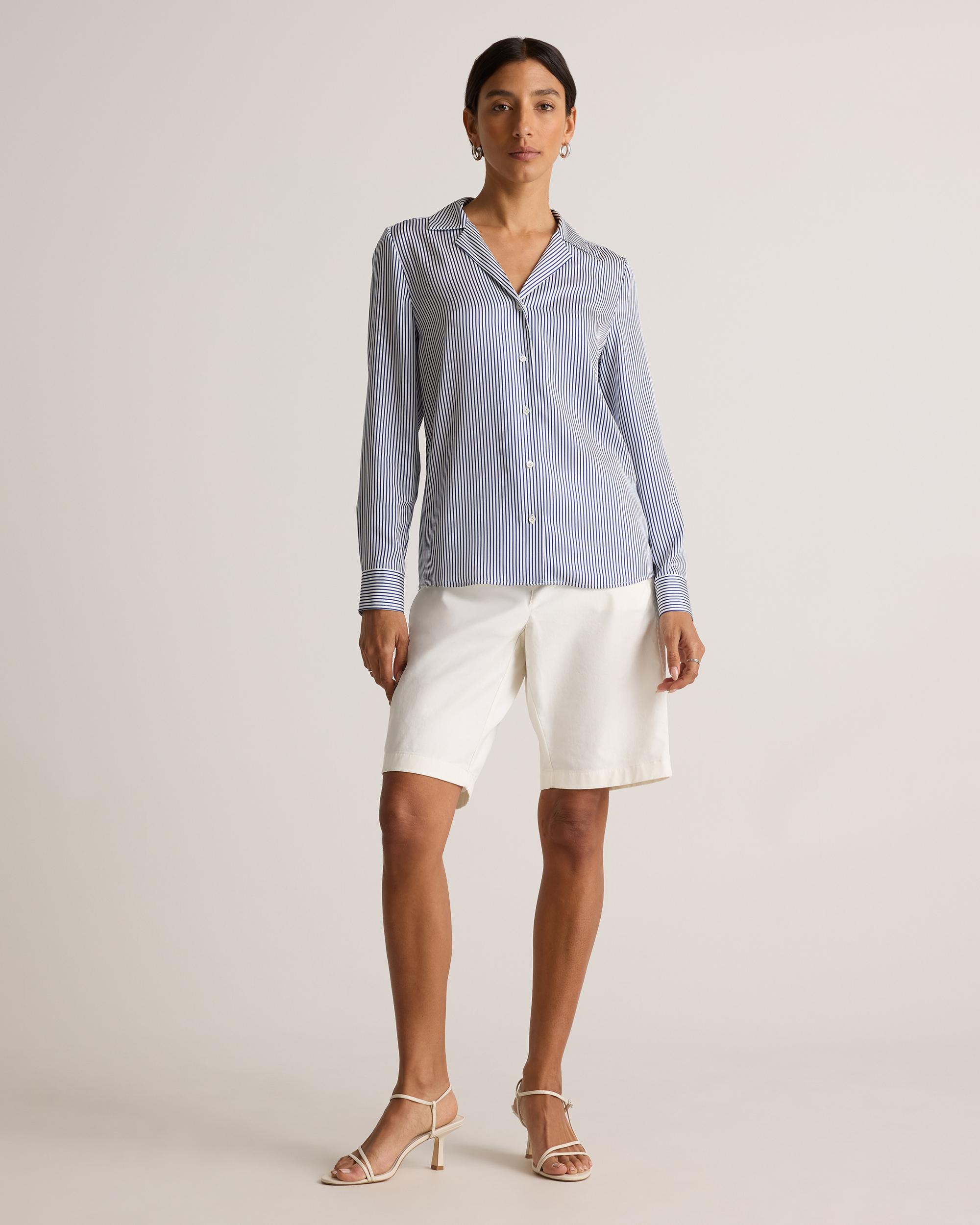 Quince | Women's Washable Stretch Silk Notch Collar Blouse Size XS Product Image