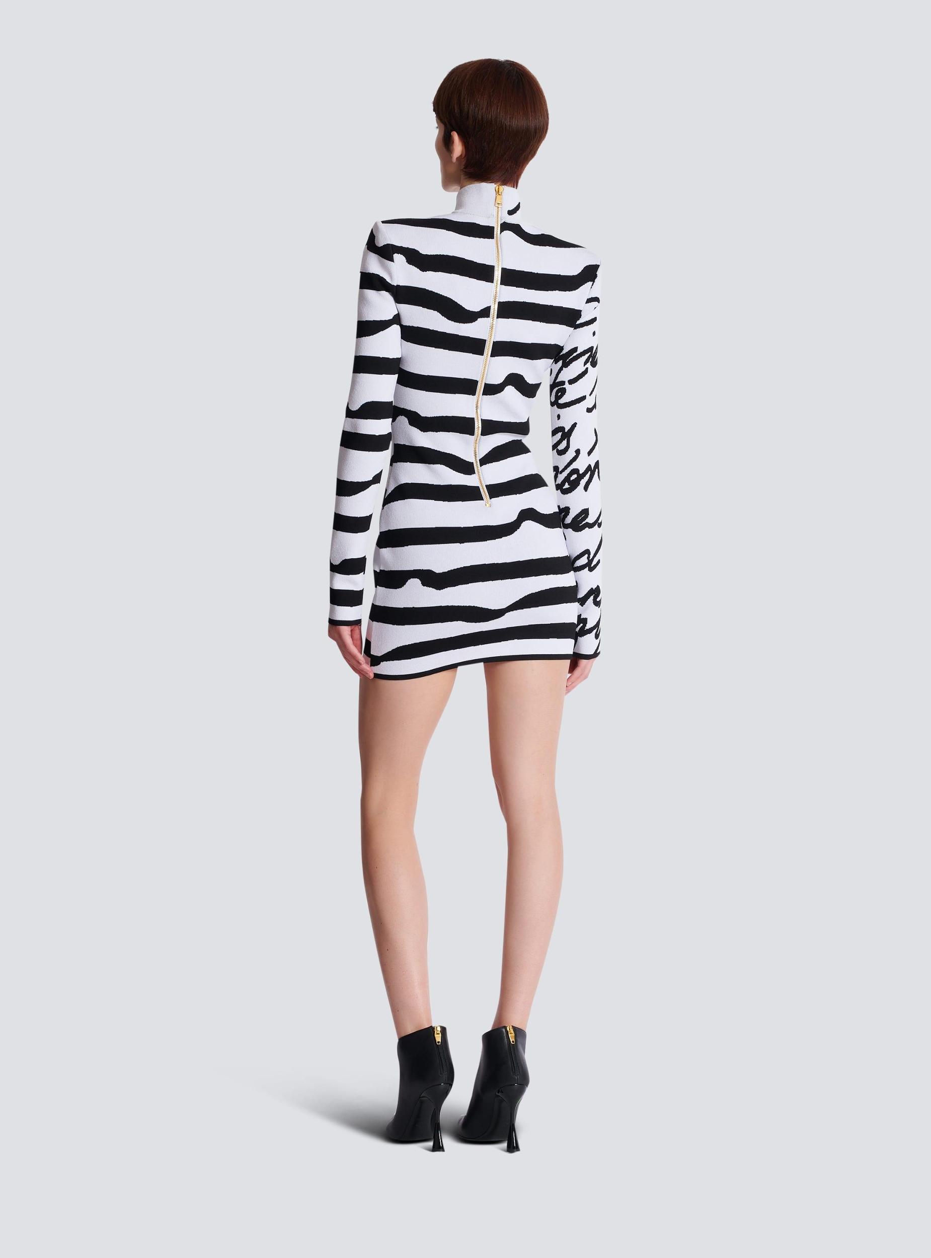 Striped "Love Letter" jacquard knit dress Product Image