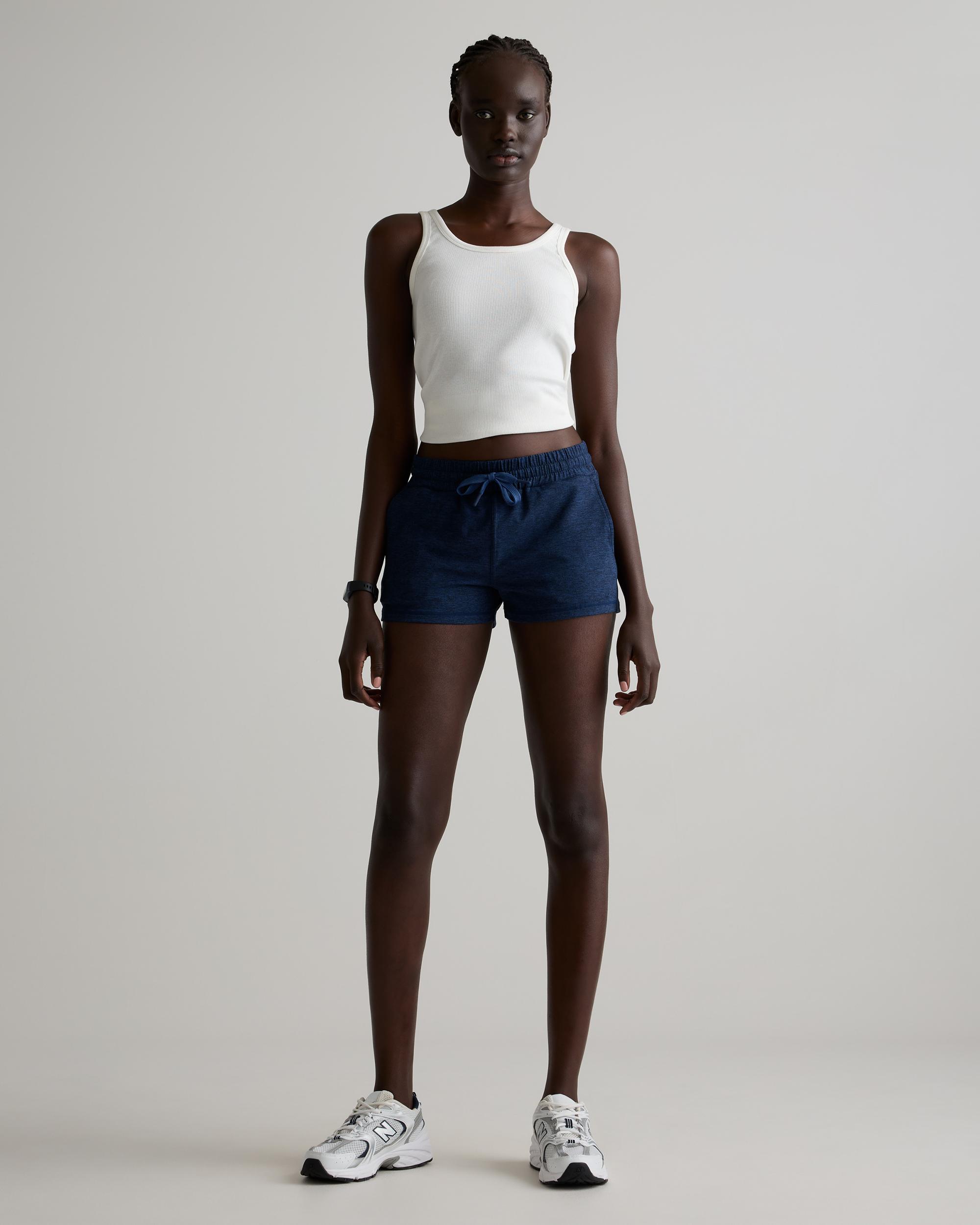 Quince | Women's Super Soft Performance Shorts in Navy, Flowknit Activewear, Recycled Polyester Product Image