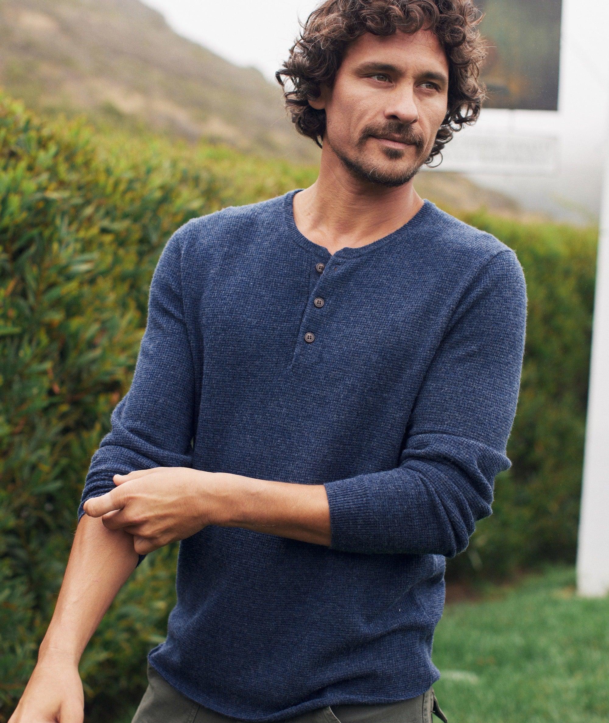 Merino Blend Sweater Henley Product Image
