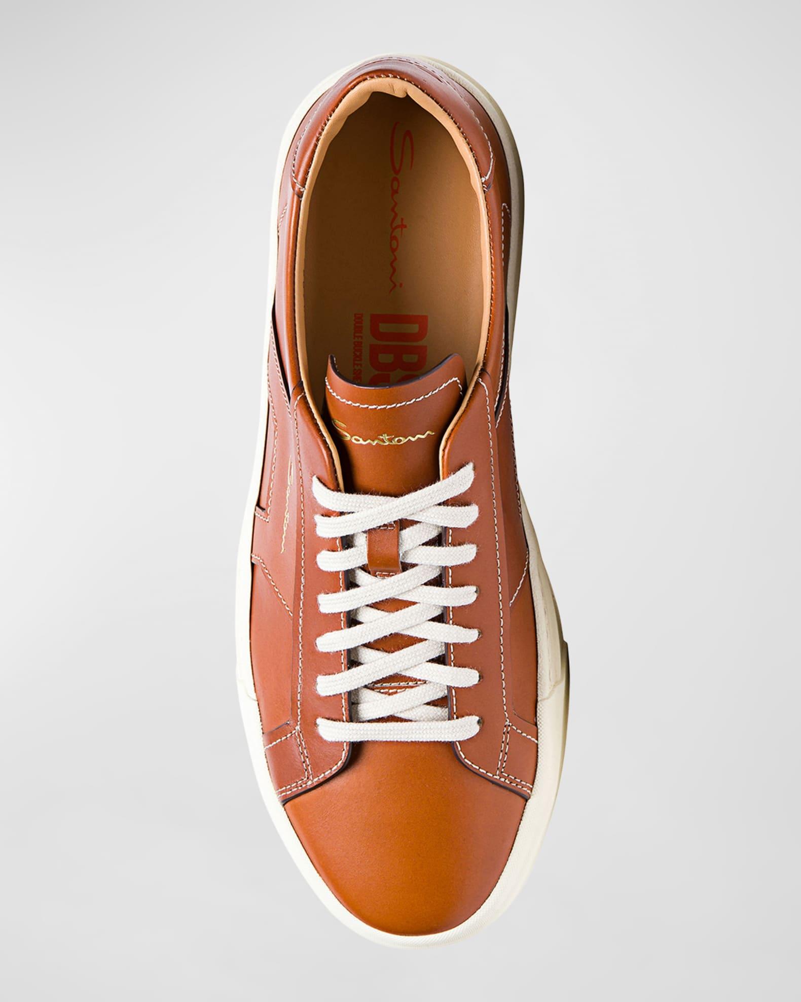 Men's Low-Top Leather Sneakers  Product Image