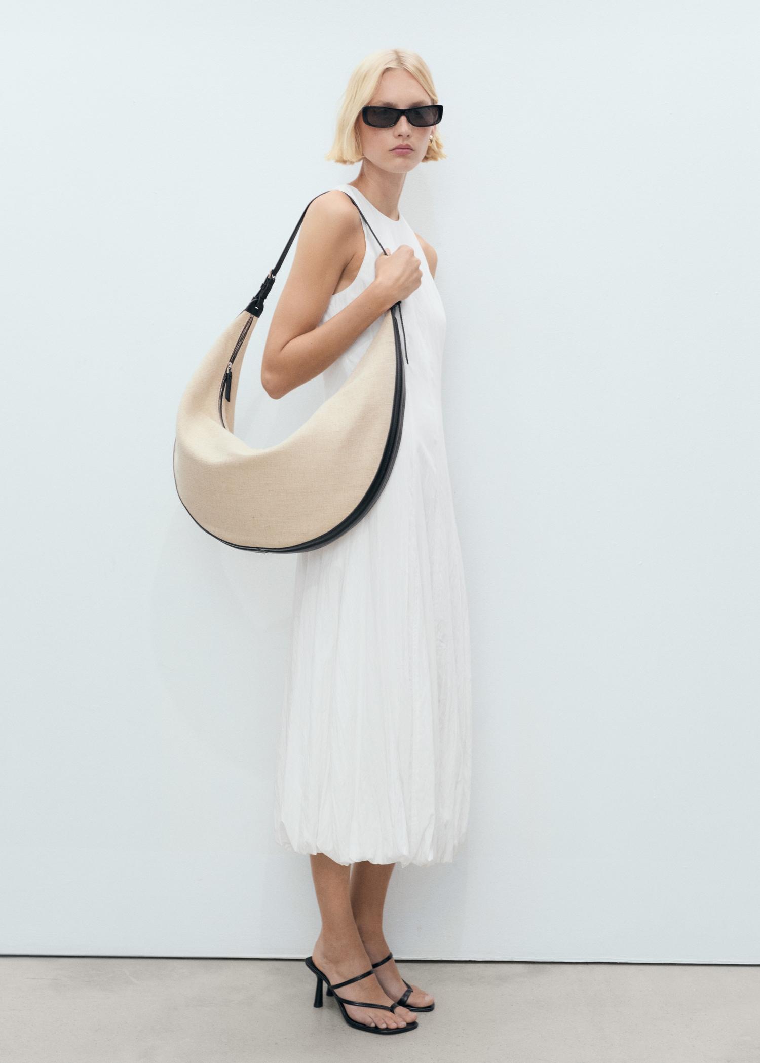 Long balloon dress - Women | MANGO USA Product Image