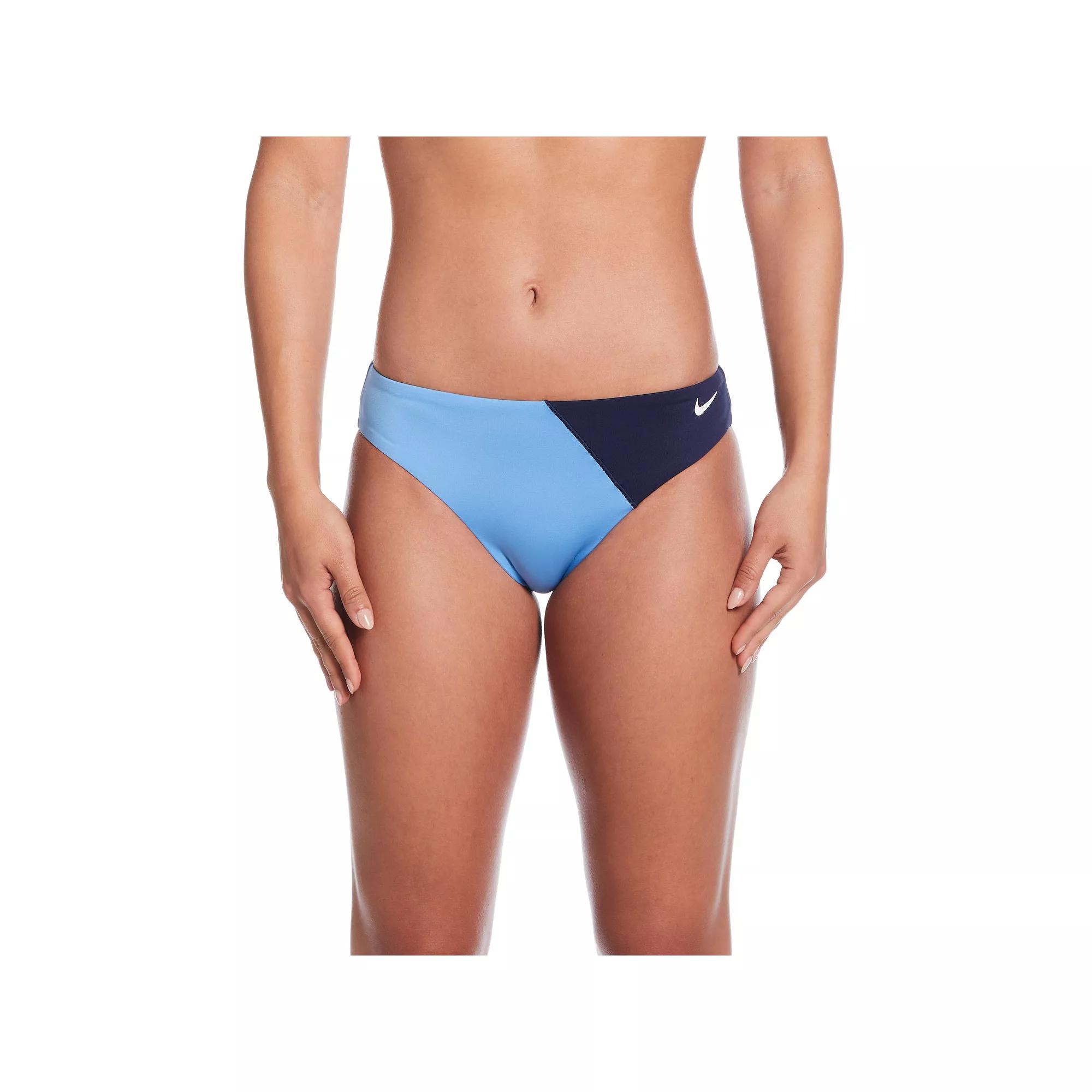 Nike Womens Colorblock Hipster Bikini Swim Bottom Black Navy Product Image