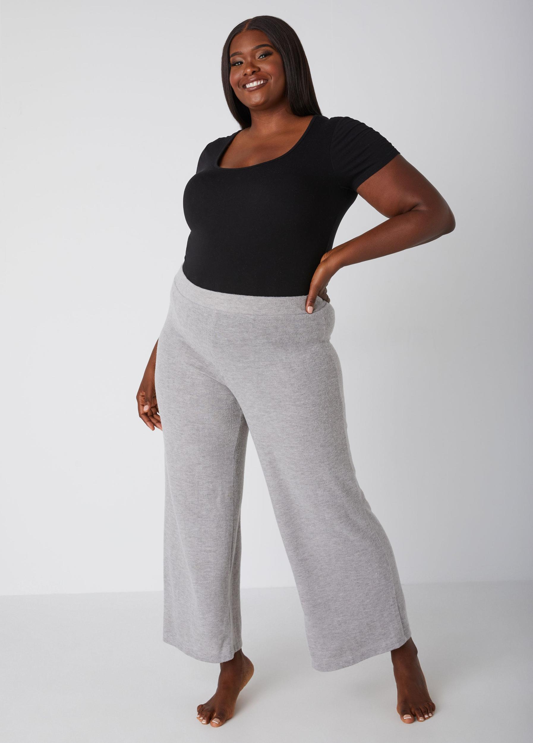 Plus Size Brushed Hacci Knit Lounge Pants Ashley Stewart Product Image
