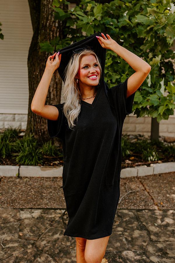 Calm And Centered Shift Dress In Black Product Image