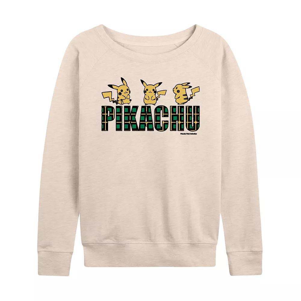 Women's Pokemon Plaid Pikachu French Terry Long Sleeve Tee,  Product Image