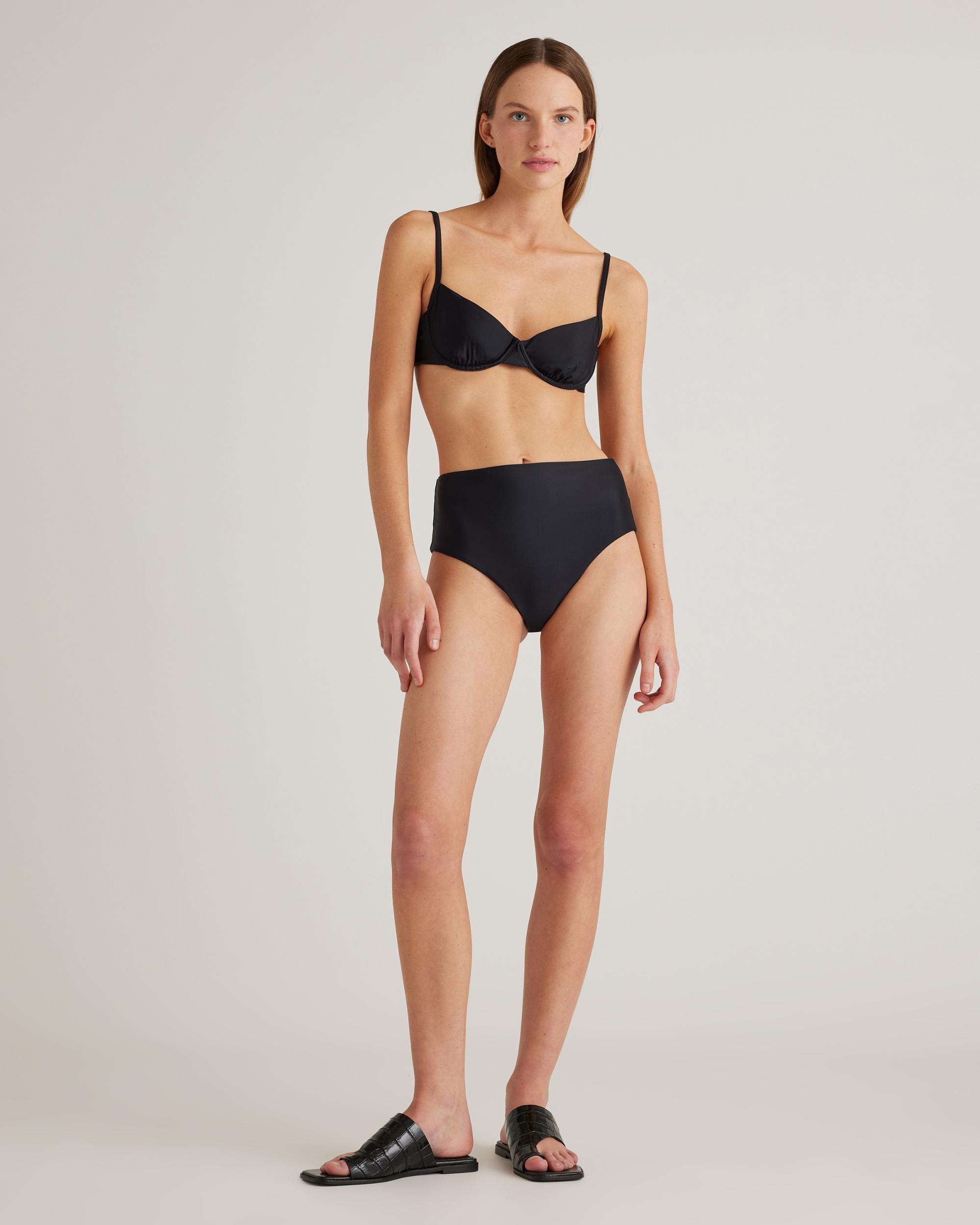 Quince | Women's Italian High-Rise Bikini Bottom 78% Recycled Polyamide, 22% Spandex Product Image