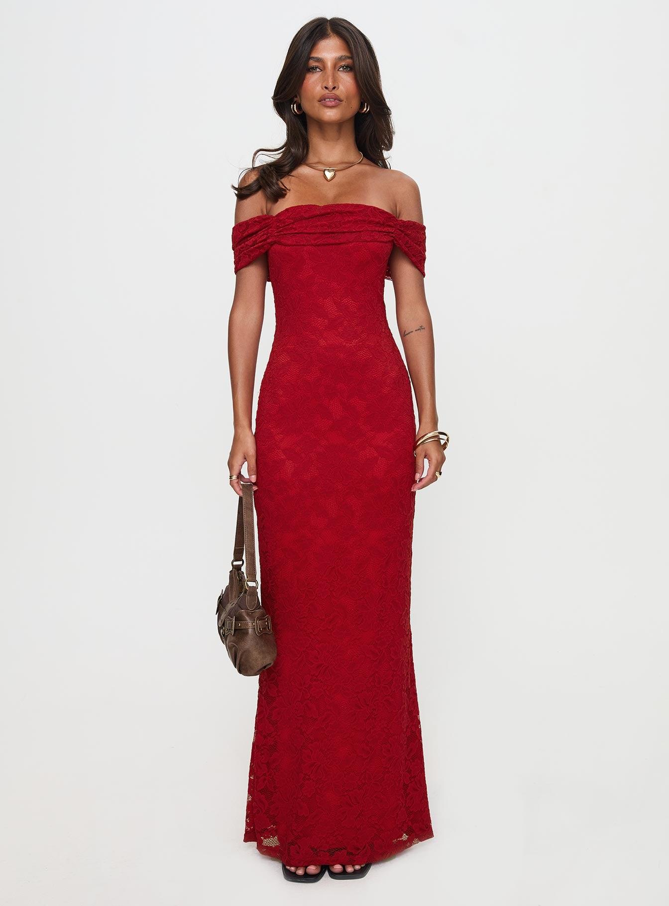 Allured Strapless Maxi Dress Burgundy Product Image