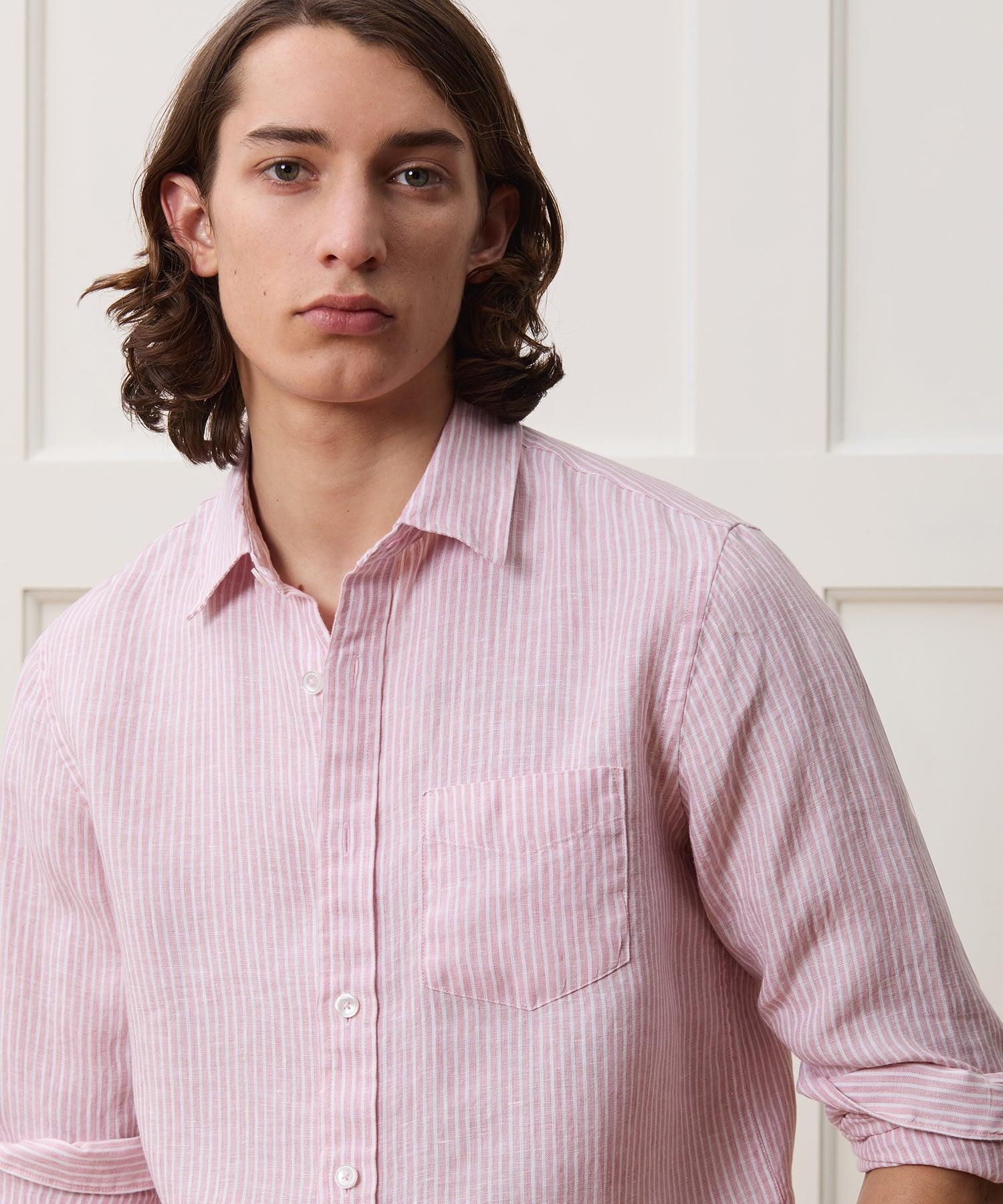 Slim Sea Soft Irish Linen Point Collar Shirt Product Image