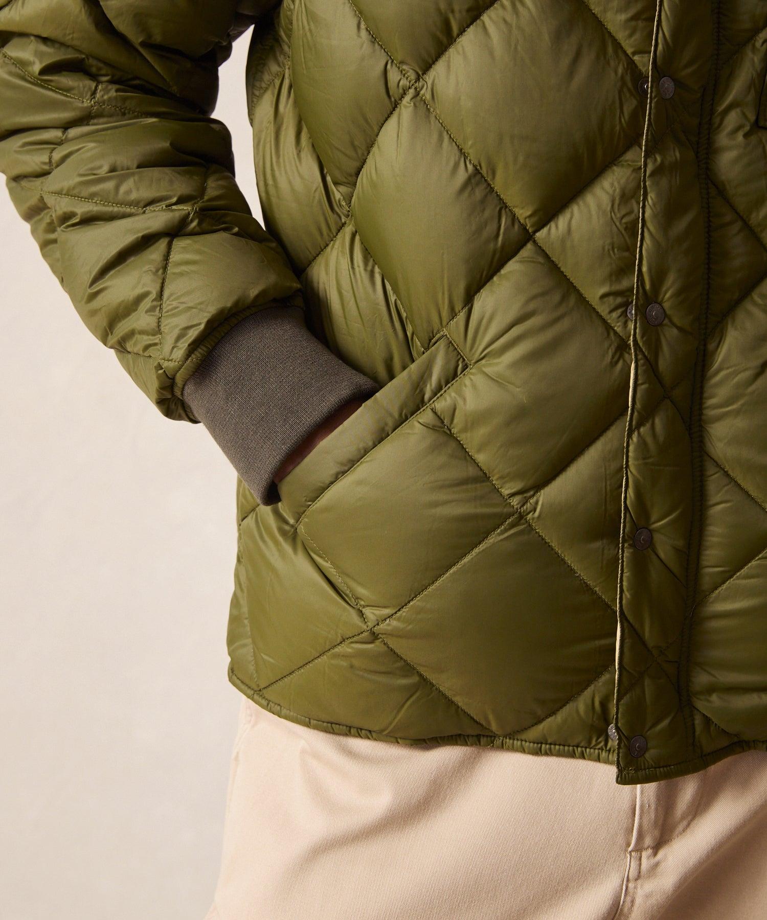 Italian Quilted Down Snap Bomber in Olive Product Image