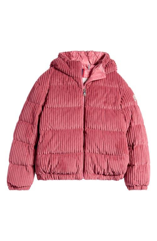 Moncler Kids' Arline Corduroy Down Jacket in Pink at Nordstrom, Size 8Y Product Image