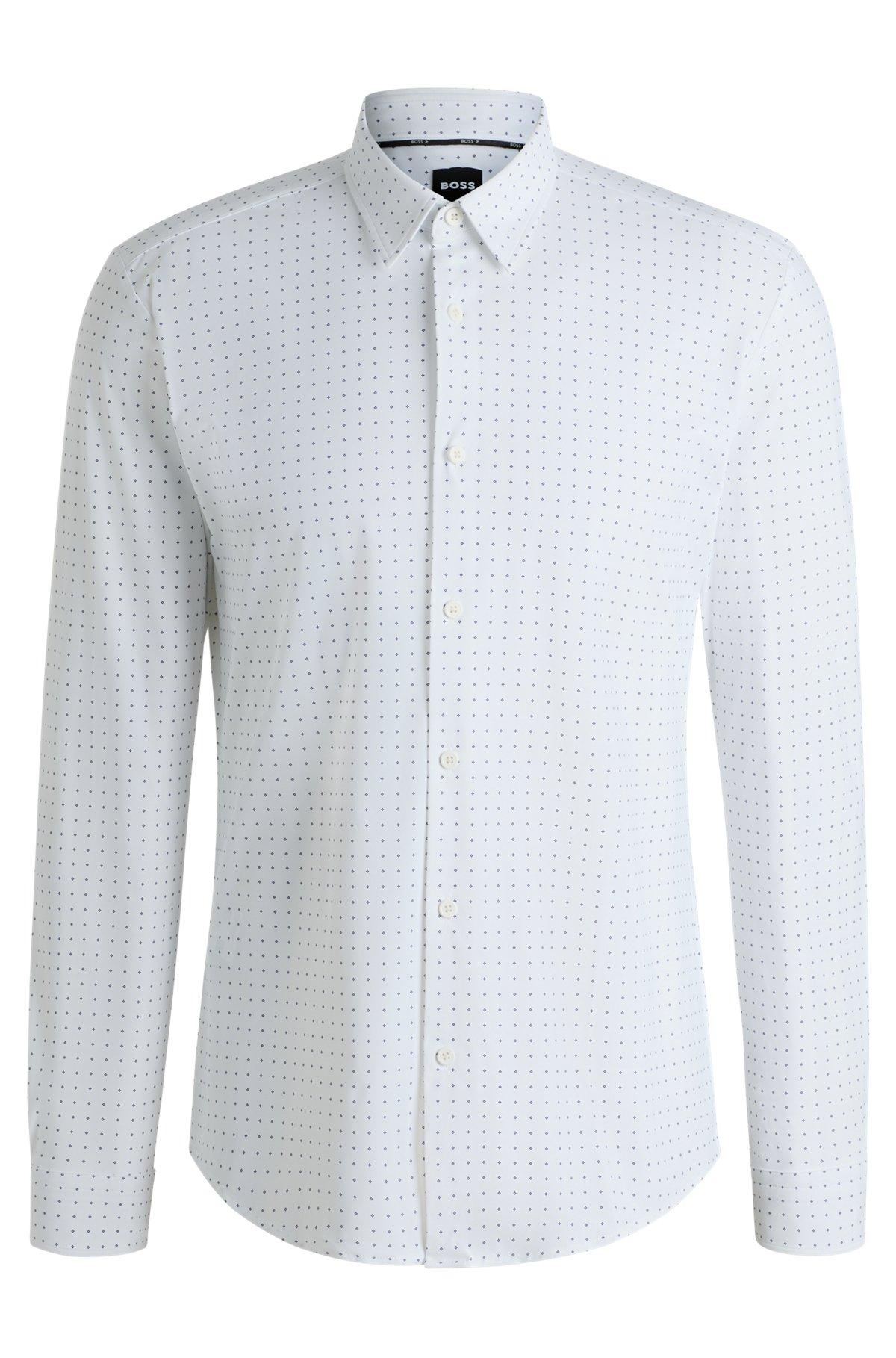 Slim-fit shirt in printed performance-stretch jersey Product Image