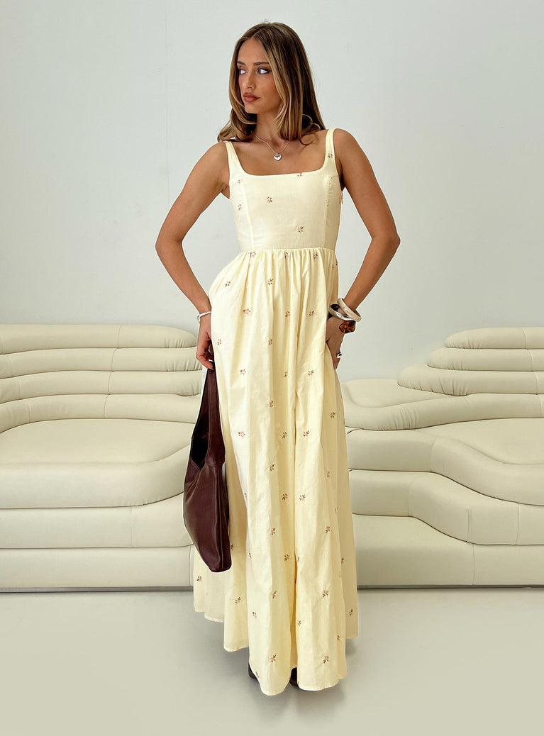 Cartmel Embroidered Maxi Dress Cream Product Image