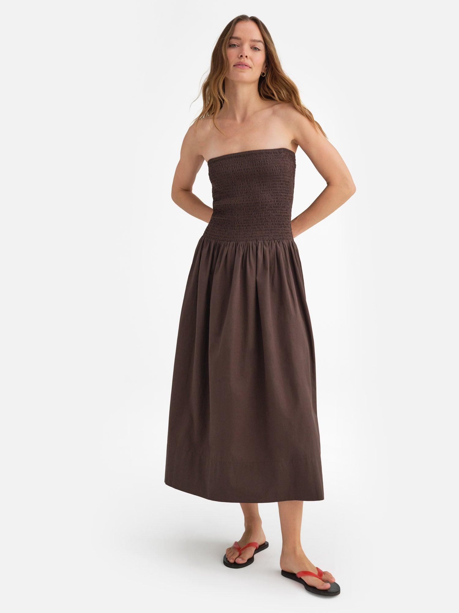 Organic Poplin Smocked Dress Female Product Image