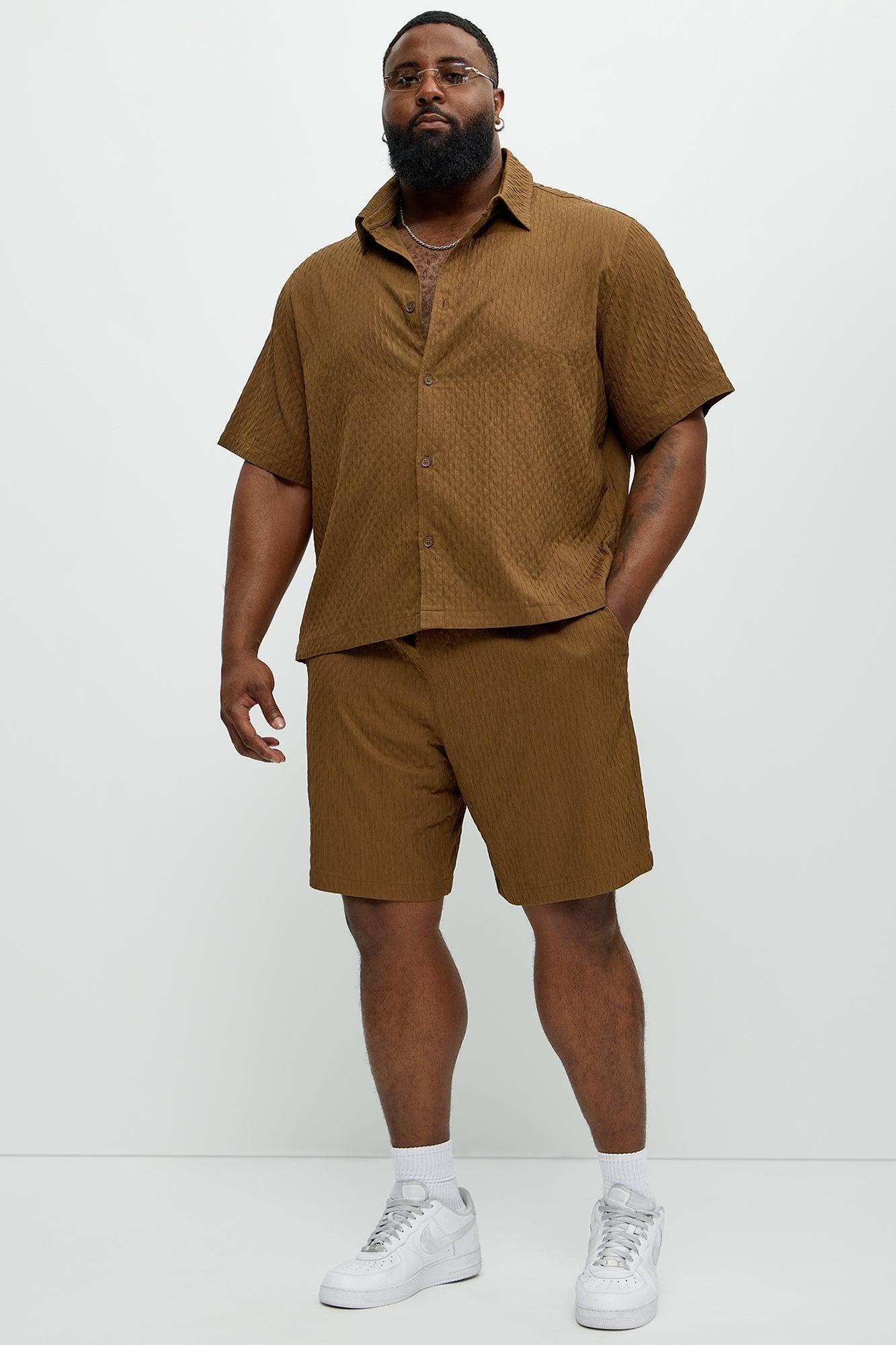 Mounce Textured Shorts - Brown Product Image