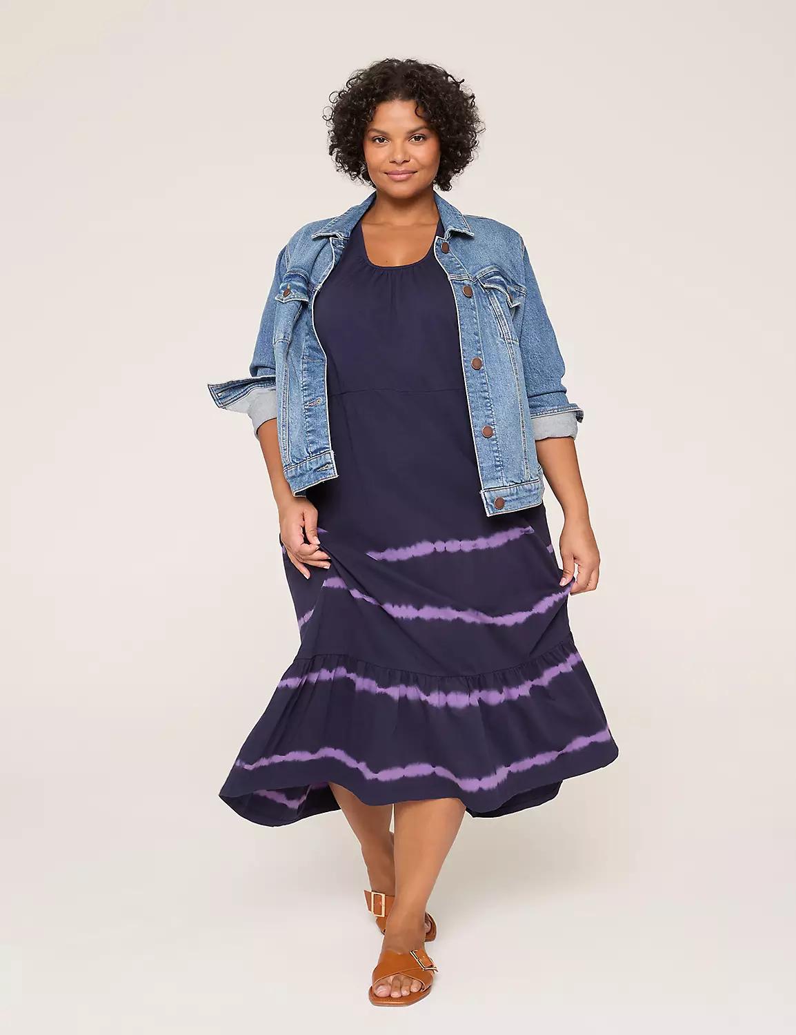 Scoop-Neck Tiered Swing Dress Product Image