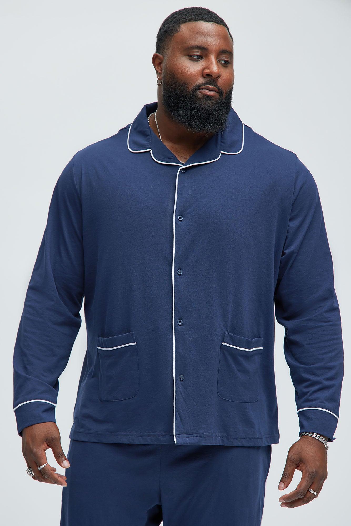 Modern Relaxed Pajama Long Sleeve - Navy Product Image
