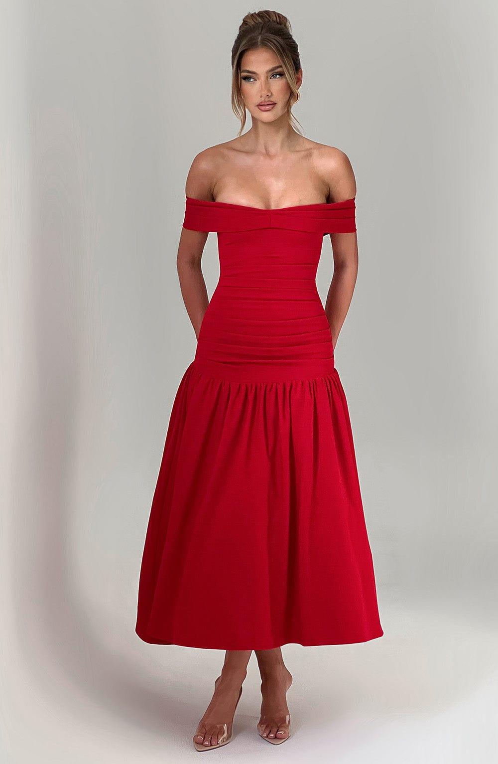 Wilhelmina Midaxi Dress - Red Product Image