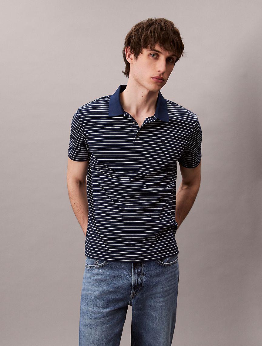 Cotton Blend Stripe Classic Polo Shirt  Product Image