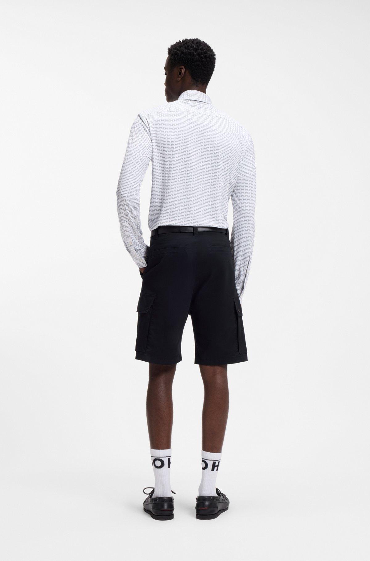 Printed slim-fit shirt in stretch jersey Product Image