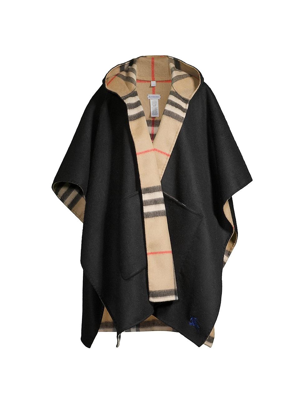Womens Equestrian Knight Design Hooded Cashmere Cape Product Image
