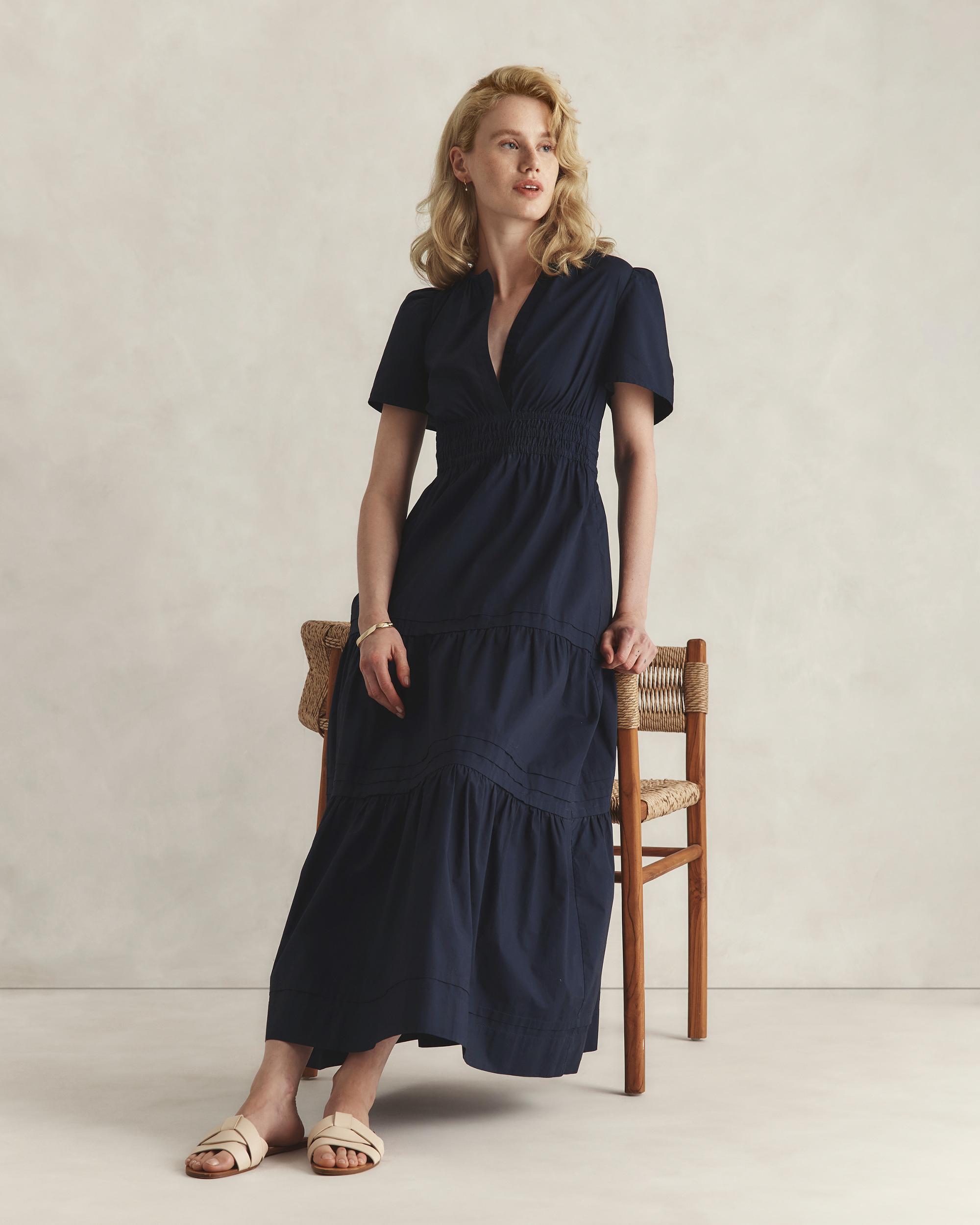 Quince | Women's Poplin Tiered Maxi Dress Cotton Product Image