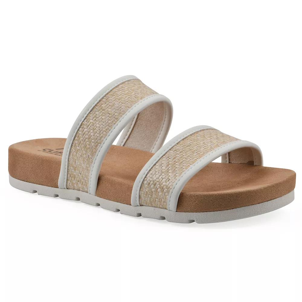 Cliffs by White Mountain Women's Slide Sandals, Size: 8 Medium, White Smo Product Image