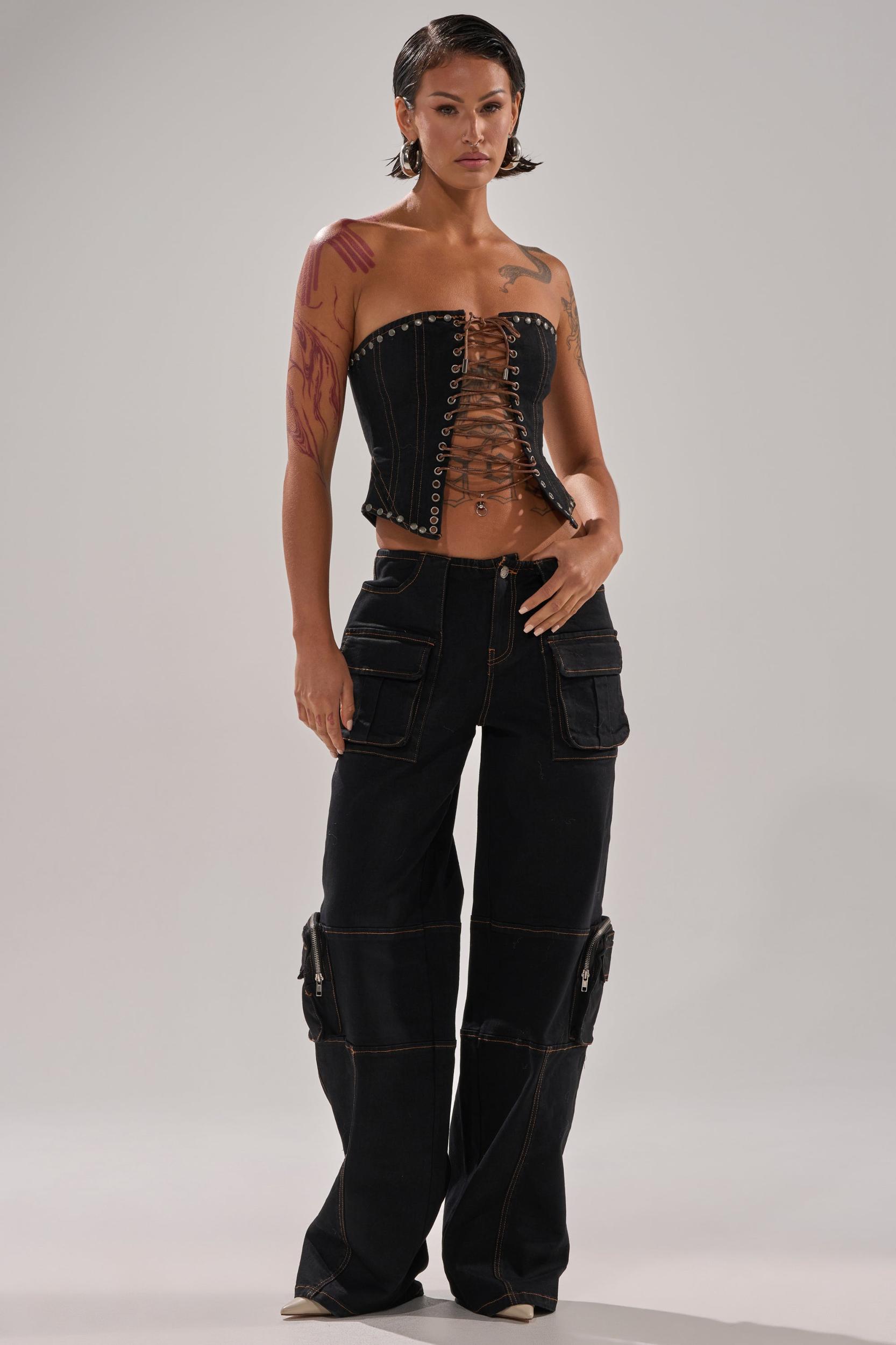 FEELING FRISKY LACE UP CORSET Product Image