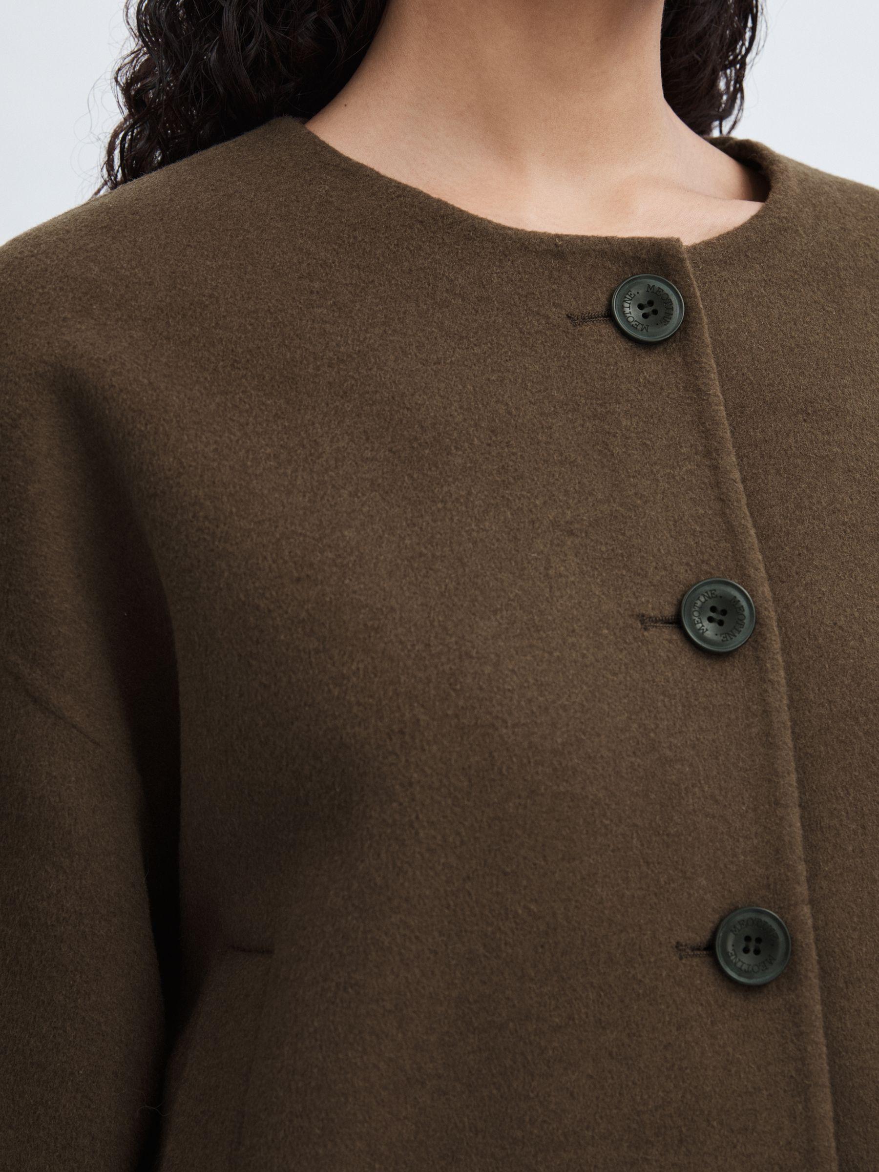 Meotine Wool-Blend Cropped Jacket in Brown Product Image