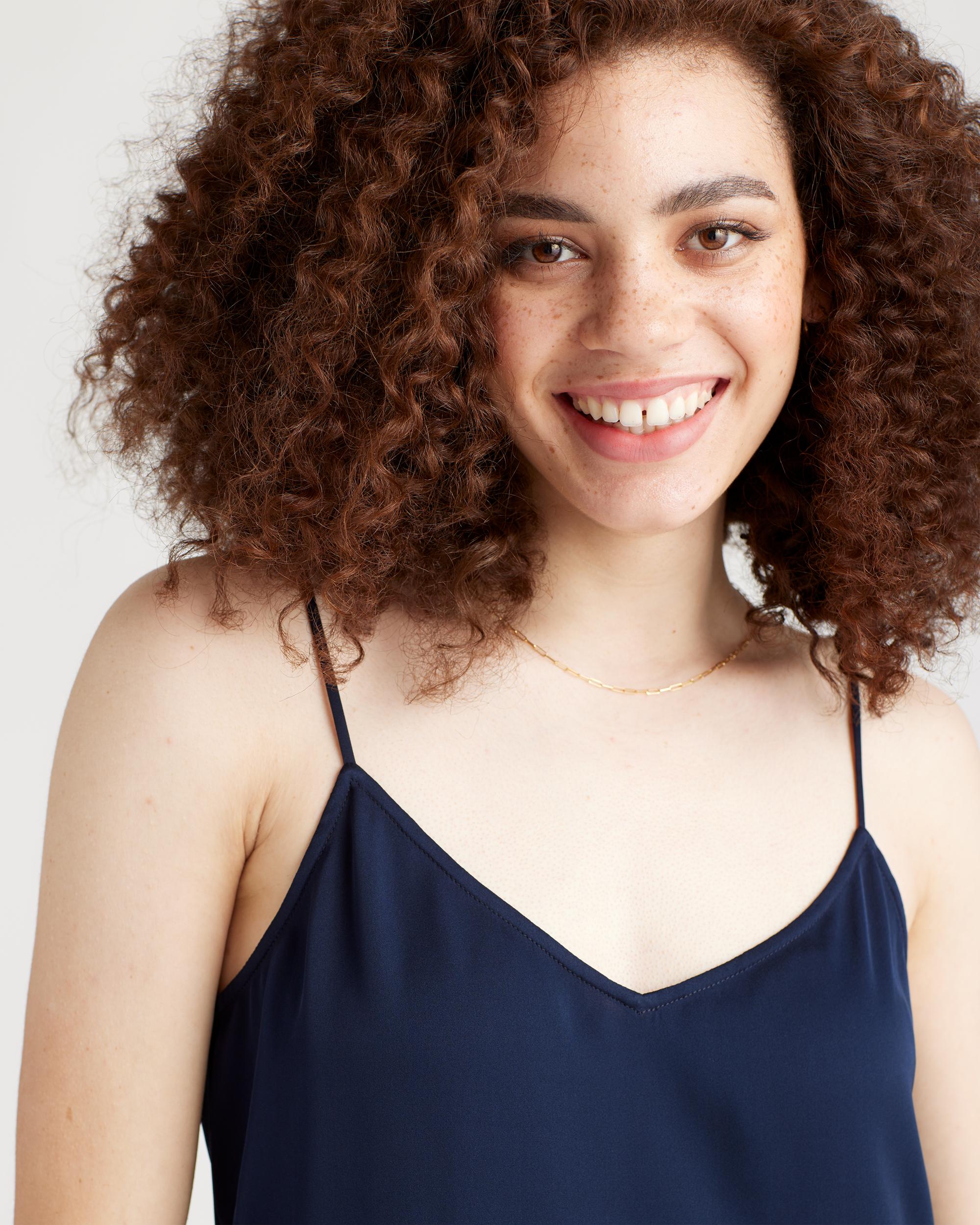 Quince | Women's 100% Washable Silk Stretch V-Neck Cami Top Product Image