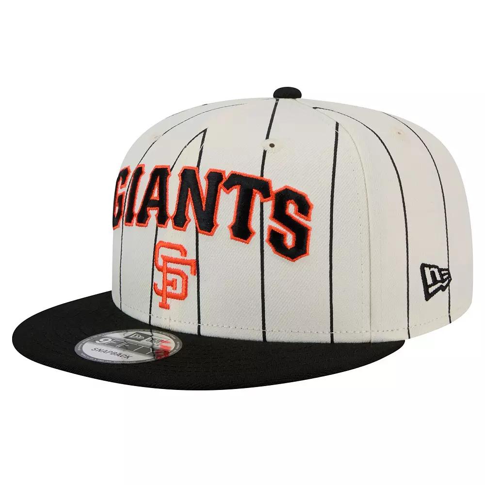 Men's New Era White San Francisco Giants Jersey Pinstripe 9FIFTY Snapback Hat, Beige Product Image