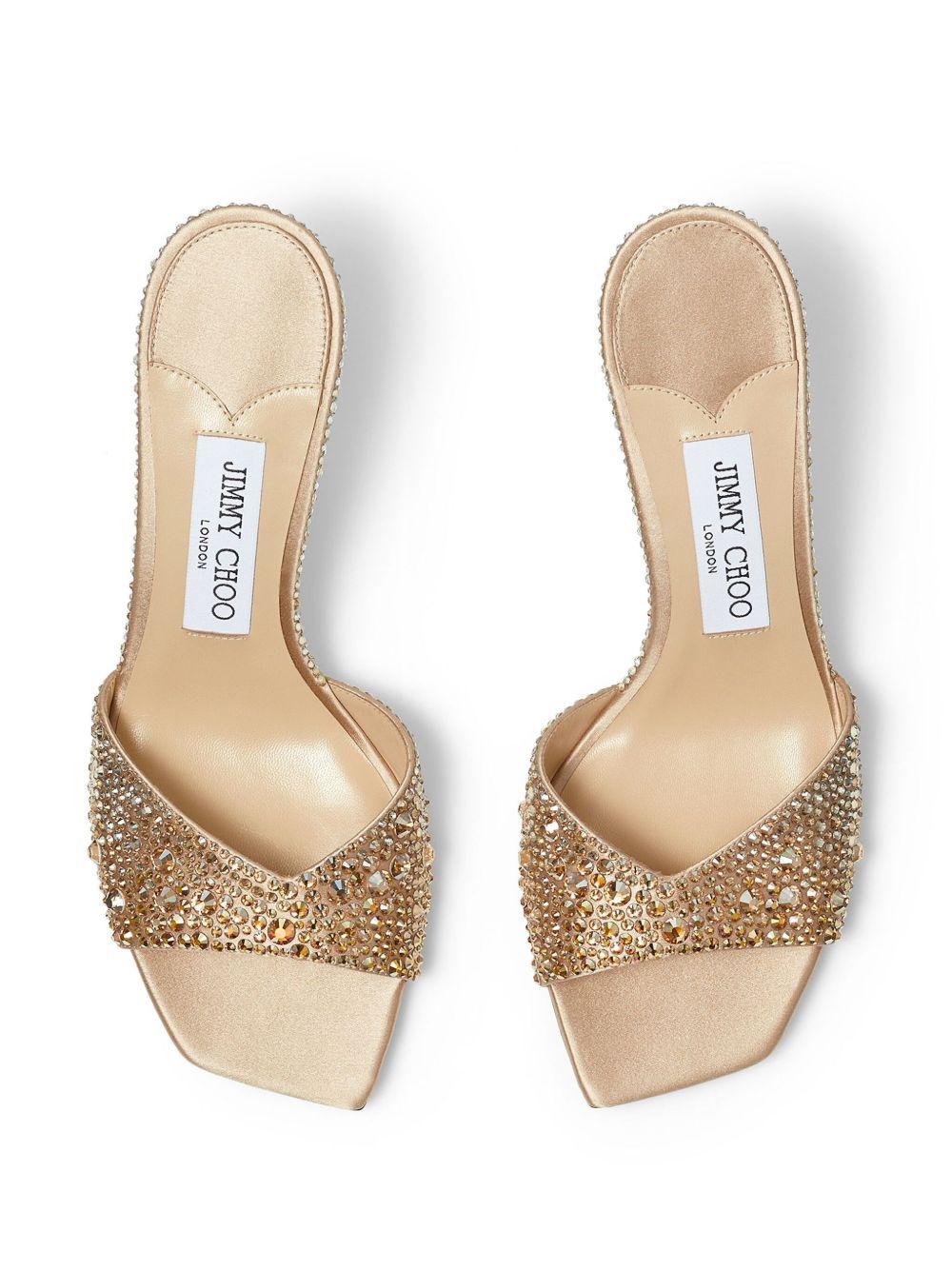 JIMMY CHOO Golden Crystal Heels In Beige O Tan Product Image
