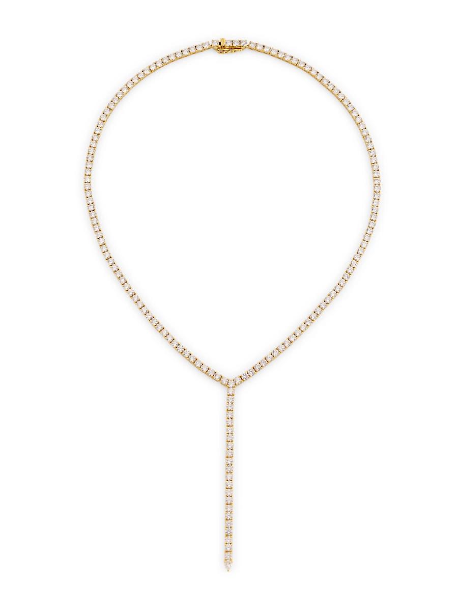 Womens Perfect 18K Gold-Plated & Cubic Zirconia Tennis Y Necklace Product Image