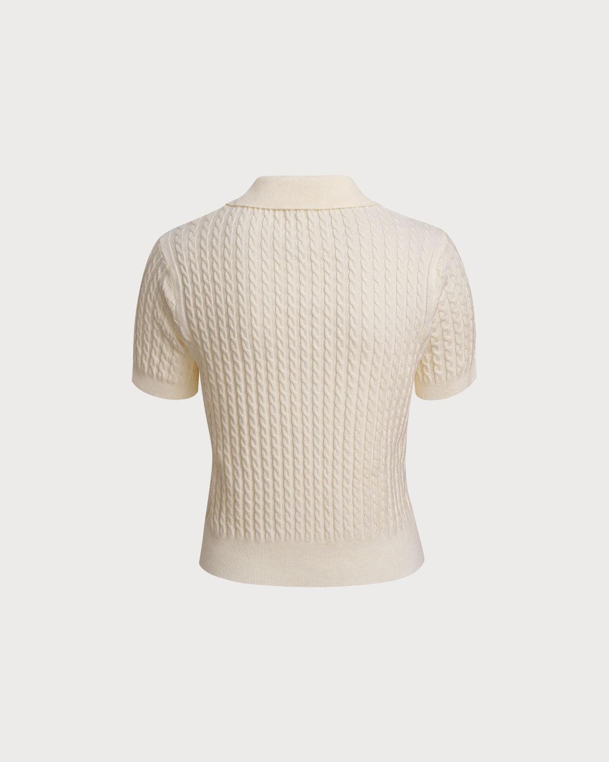 Apricot Collared Knit Tee Product Image